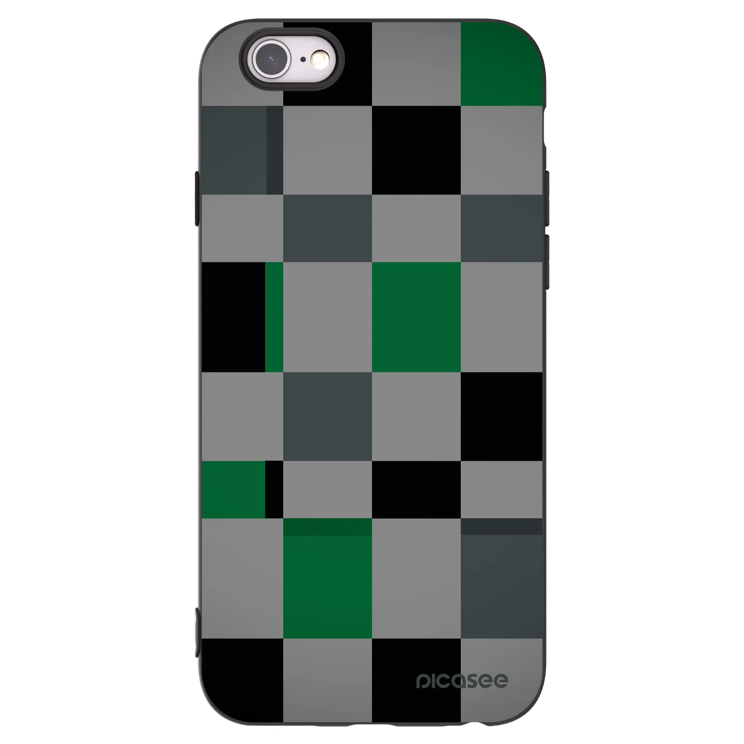 Picasee silikonski črni ovitek za Apple iPhone 6/6S - Block Grid