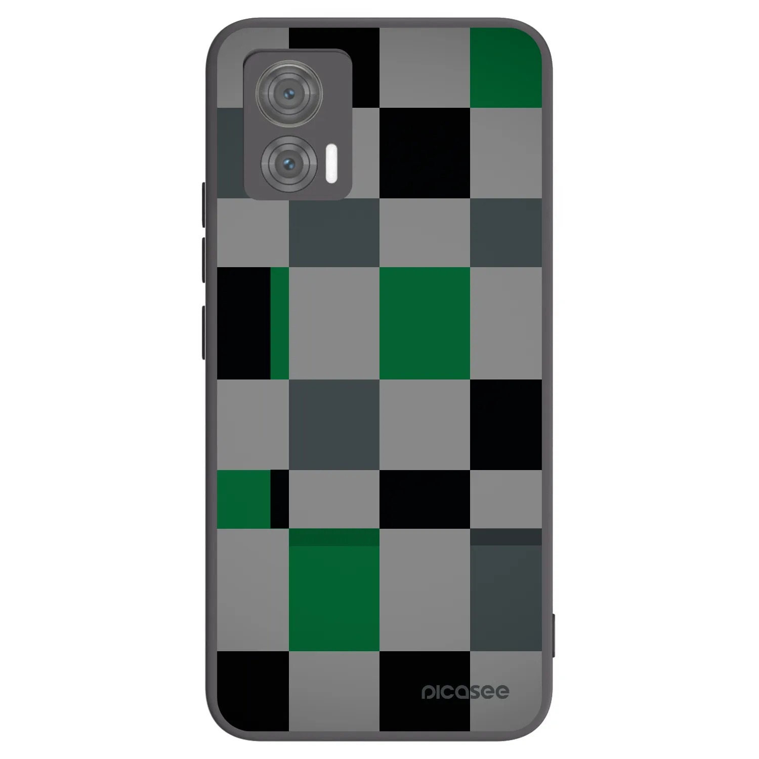 Picasee silikonski črni ovitek za Motorola Edge 30 Neo - Block Grid