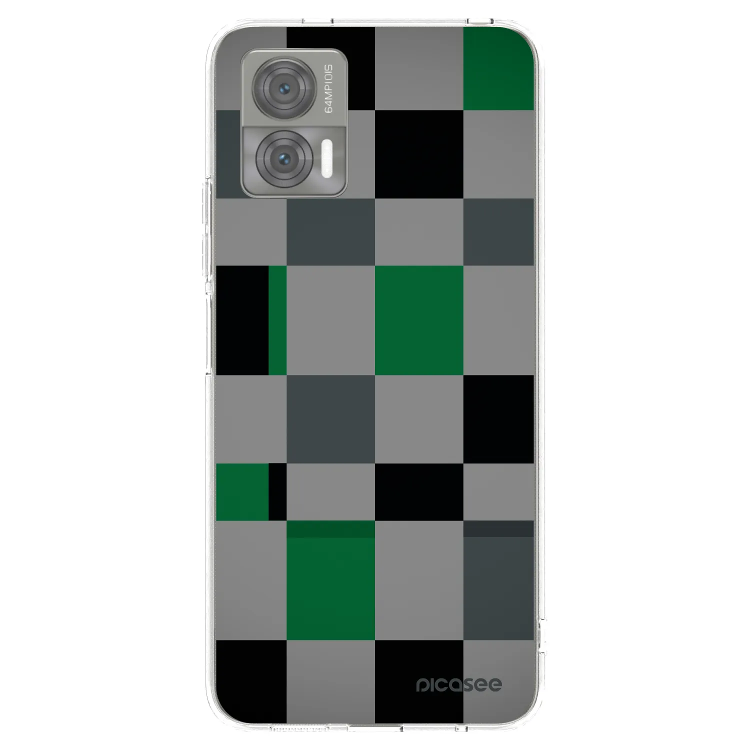 Picasee silikonski prozorni ovitek za Motorola Edge 30 Neo - Block Grid