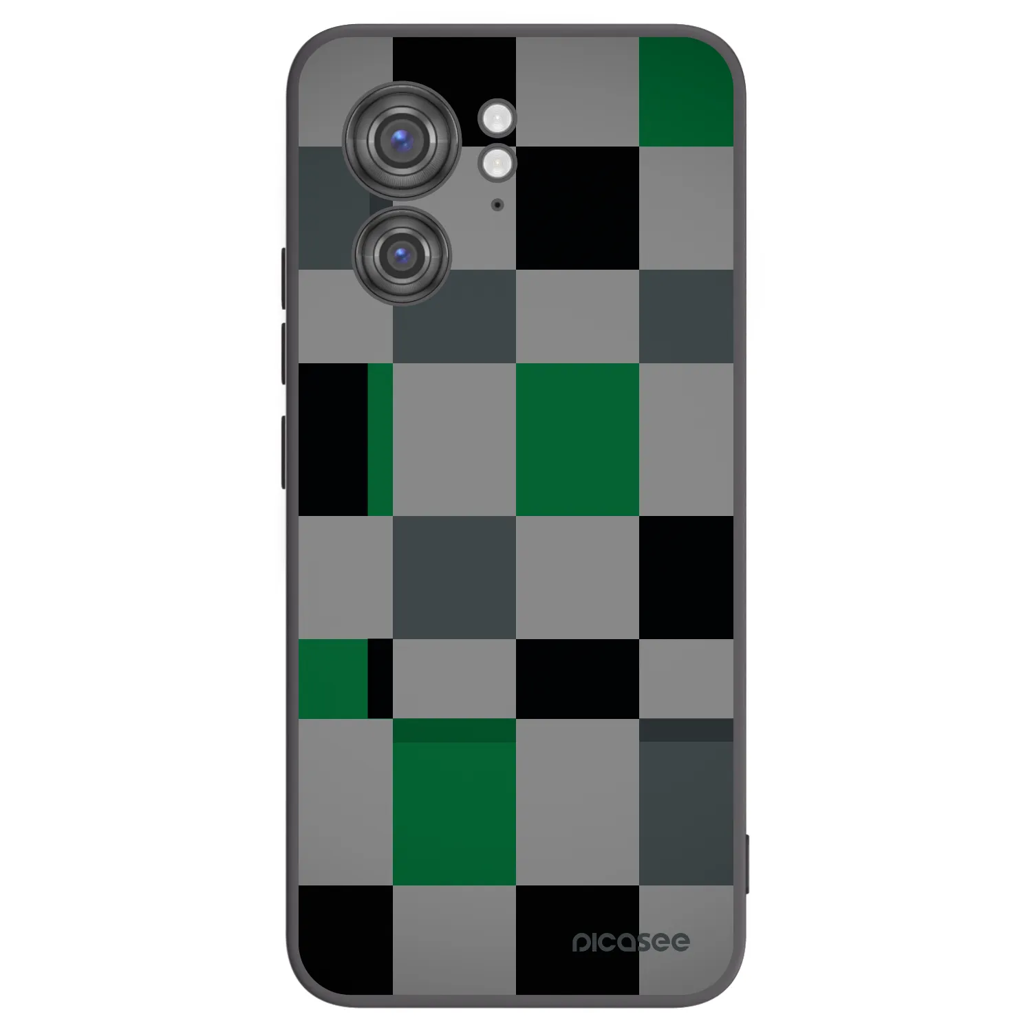 Picasee silikonski črni ovitek za Motorola Edge 40 - Block Grid