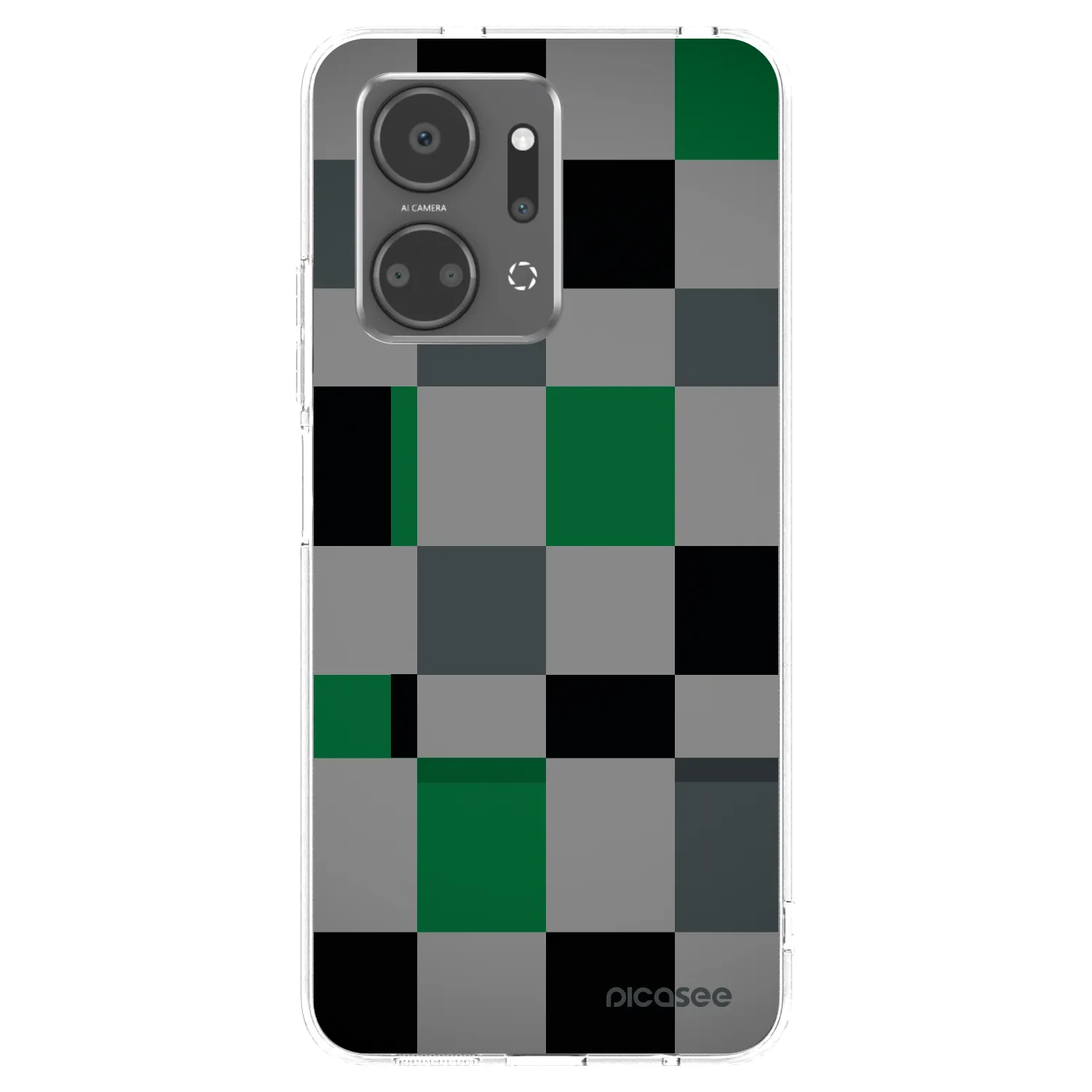 Picasee silikonski prozorni ovitek za Honor X7a - Block Grid