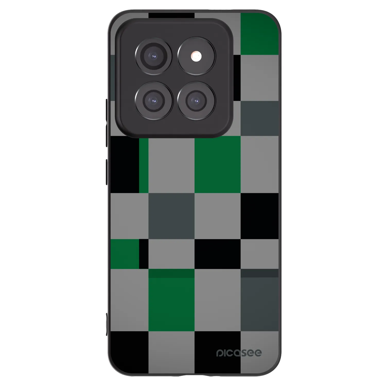 Picasee silikonski črni ovitek za Xiaomi 14 Pro - Block Grid