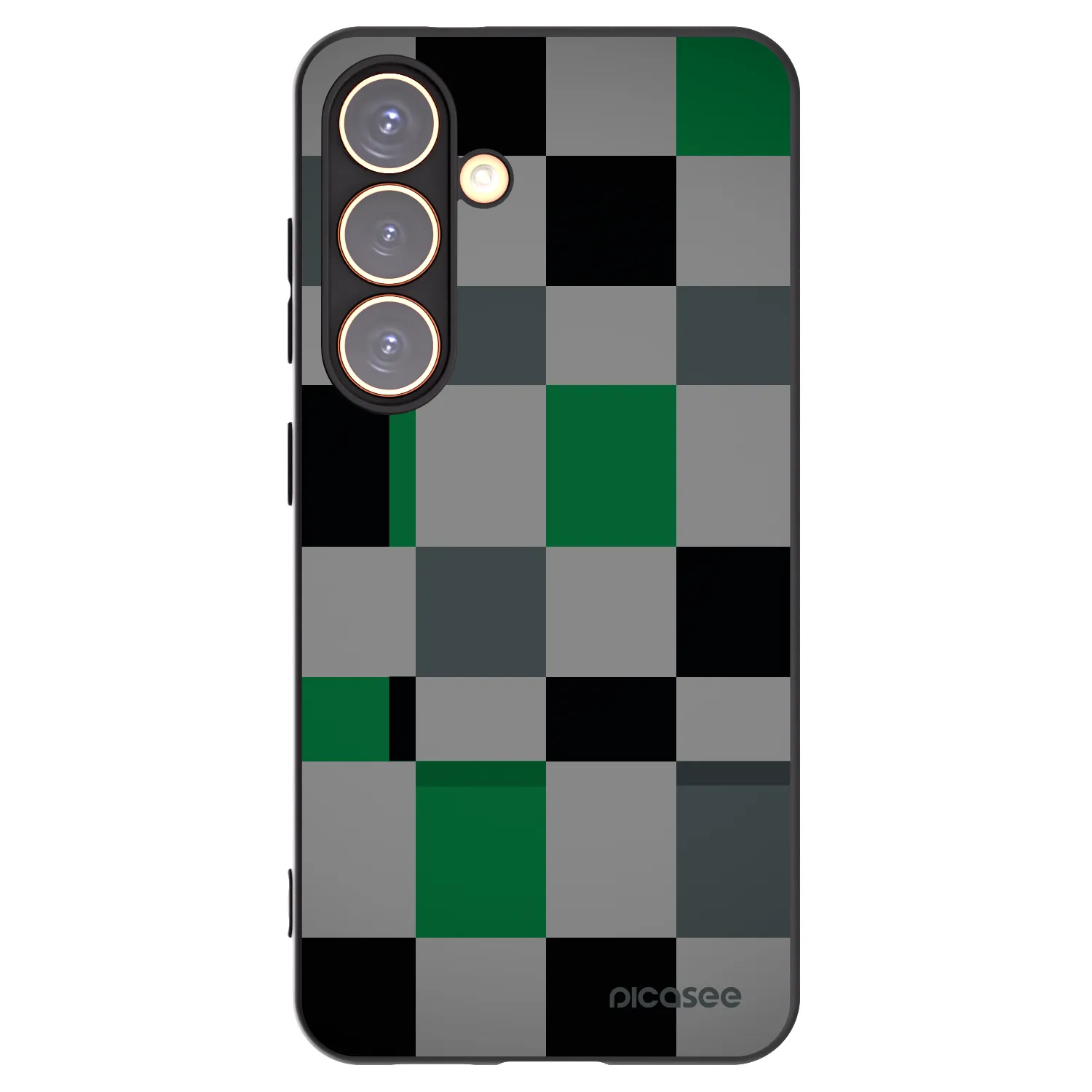 Picasee silikonski črni ovitek za Samsung Galaxy S24 S921B 5G - Block Grid