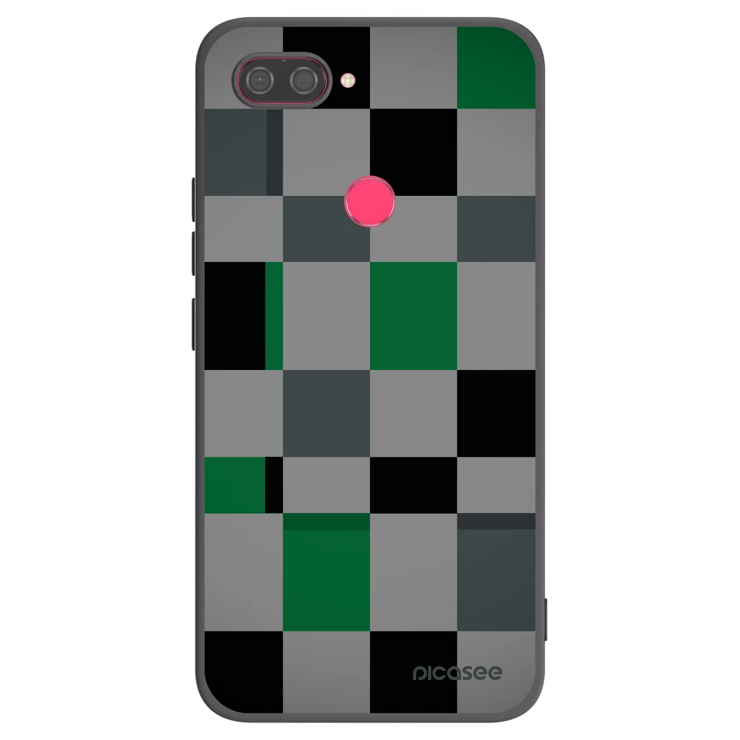 Picasee silikonski črni ovitek za Xiaomi Mi 8 Lite - Block Grid