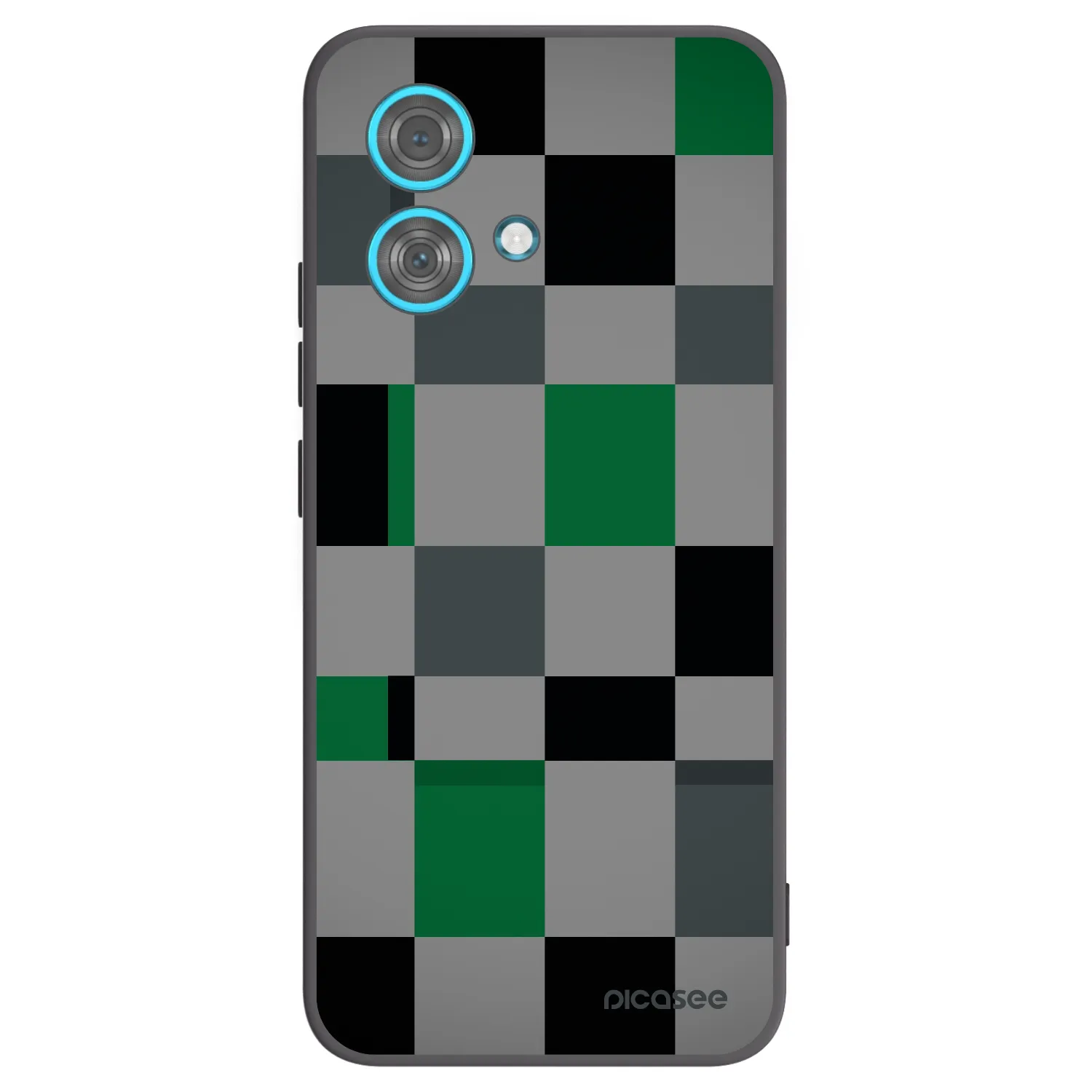 Picasee silikonski črni ovitek za Motorola Edge 40 Neo - Block Grid