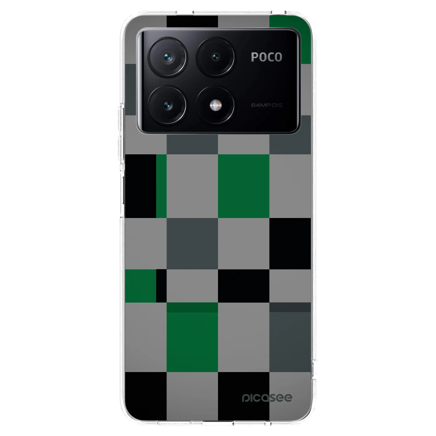 Picasee silikonski prozorni ovitek za Xiaomi Poco X6 Pro - Block Grid