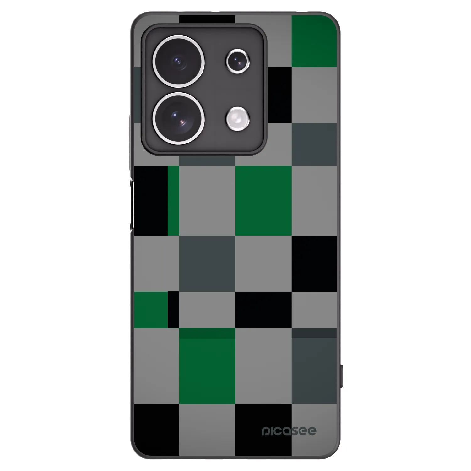 Picasee silikonski črni ovitek za Xiaomi Redmi Note 13 4G - Block Grid