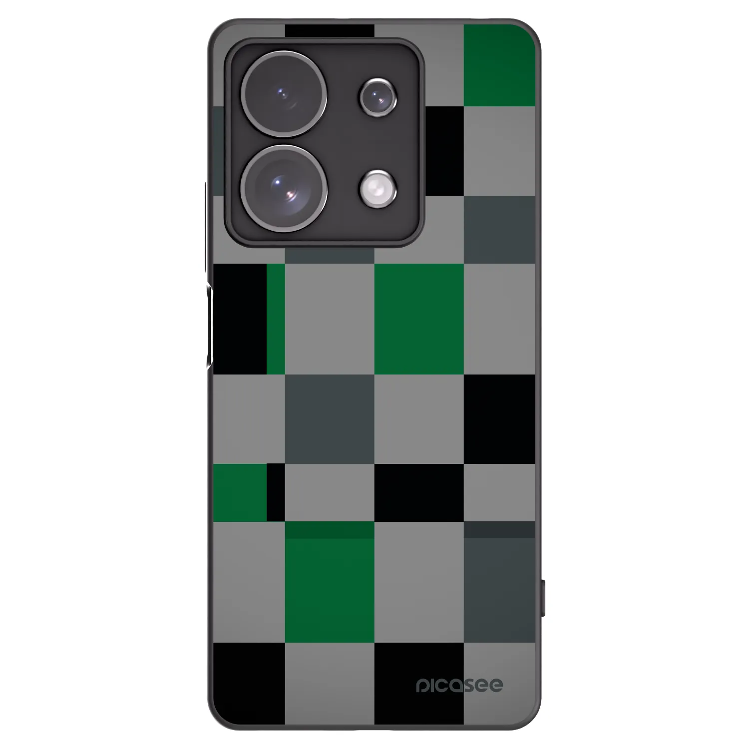 Picasee silikonski črni ovitek za Xiaomi Redmi Note 13 Pro 4G - Block Grid