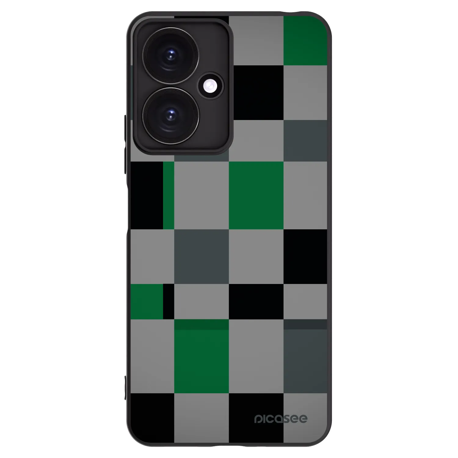Picasee silikonski črni ovitek za Xiaomi Redmi 13C 5G - Block Grid