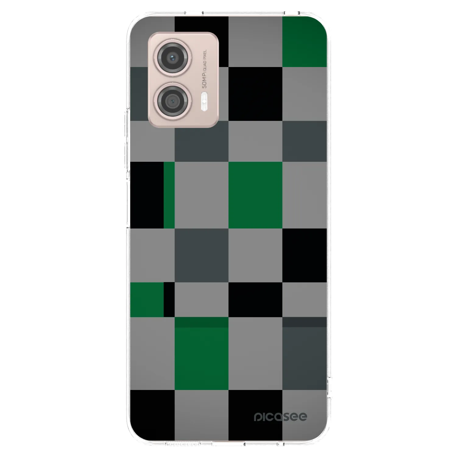 Picasee silikonski prozorni ovitek za Motorola Moto G53 5G - Block Grid