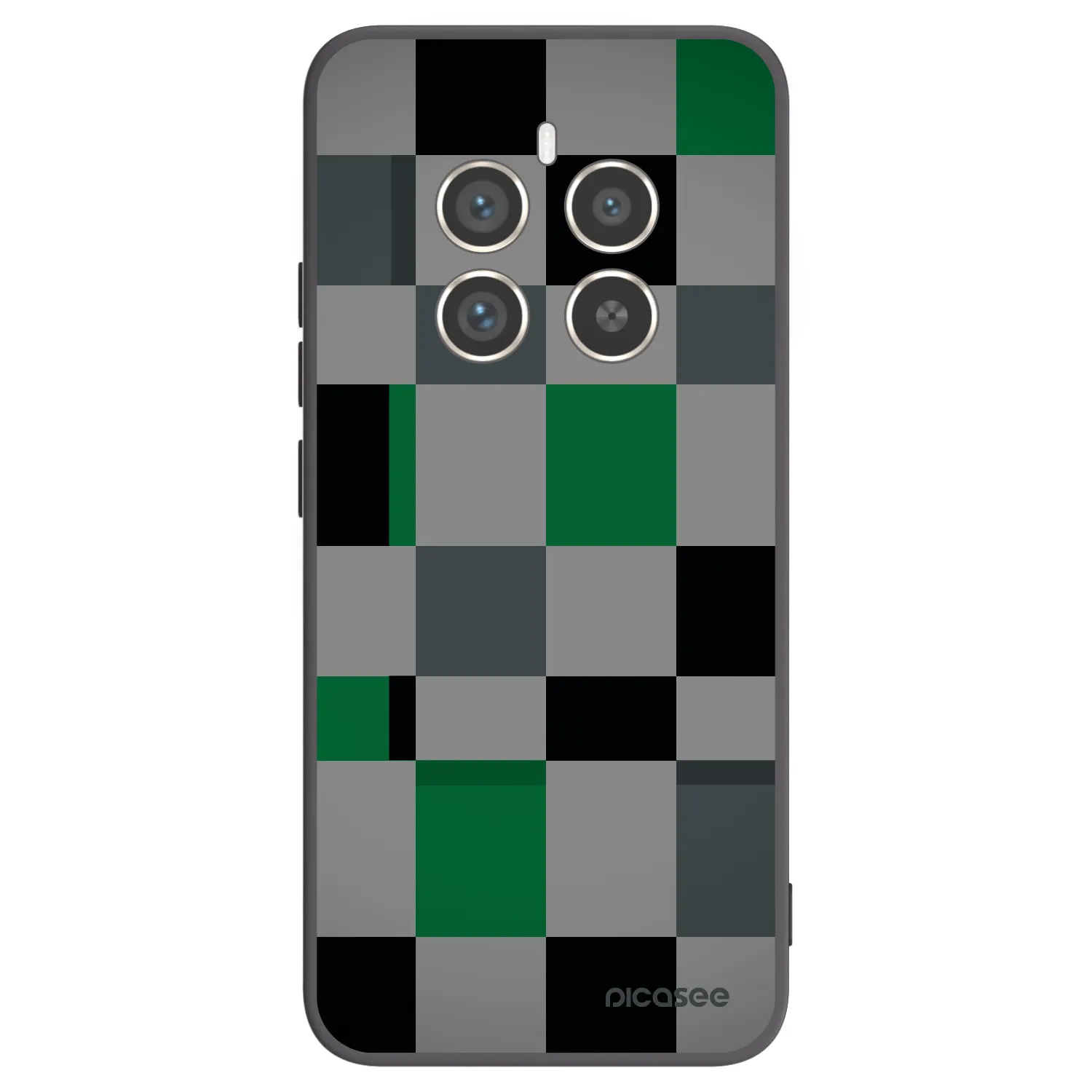 Picasee silikonski črni ovitek za Realme 12 Pro 5G - Block Grid