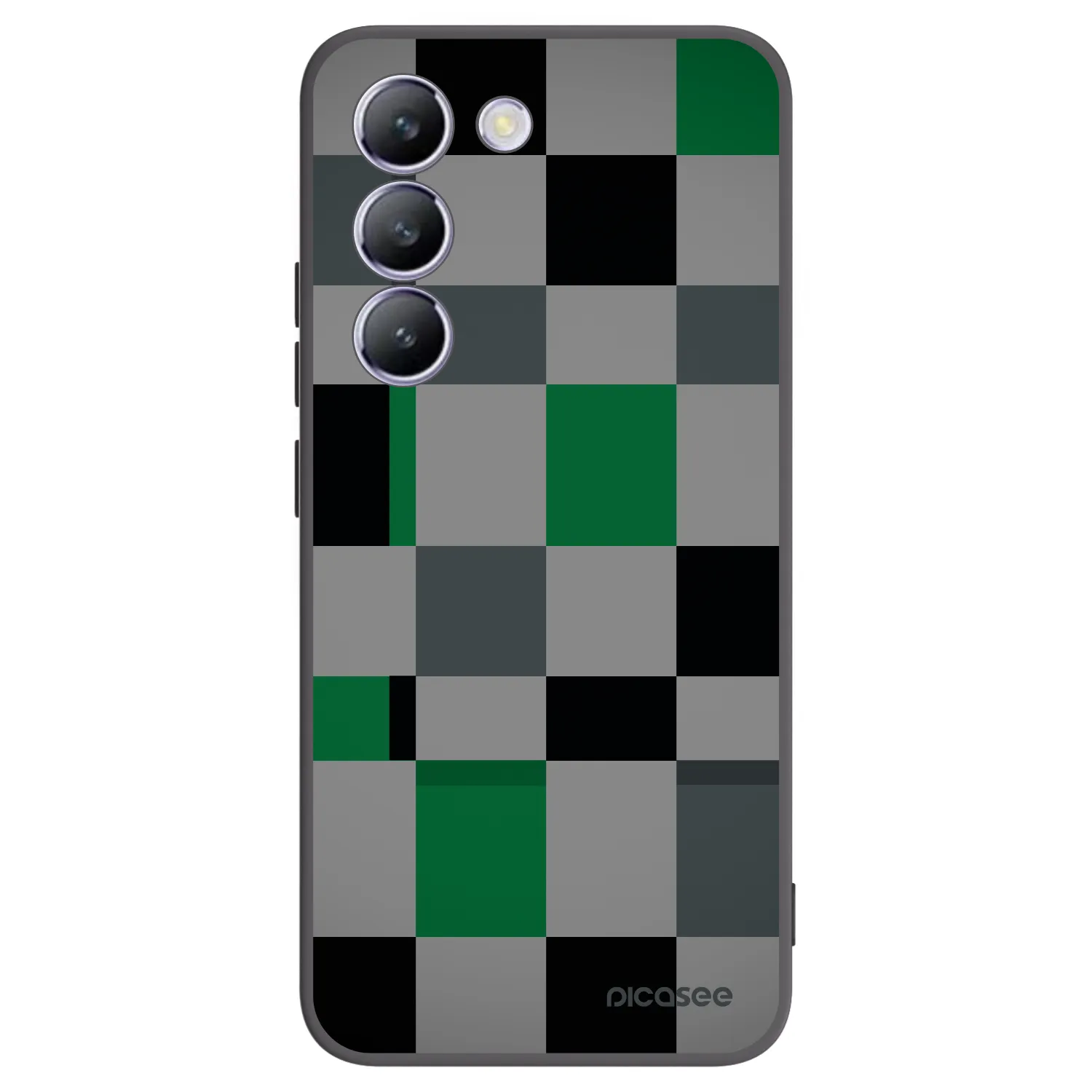 Picasee silikonski črni ovitek za Vivo V40 SE 5G - Block Grid