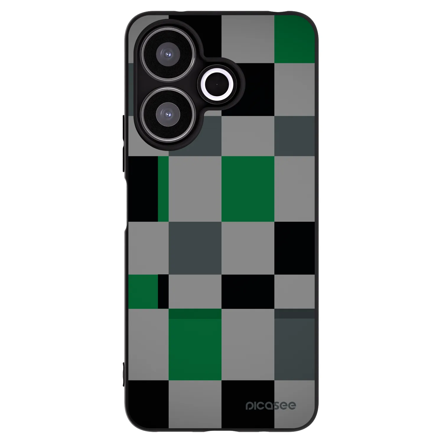 Picasee silikonski črni ovitek za Xiaomi Redmi 13 4G - Block Grid