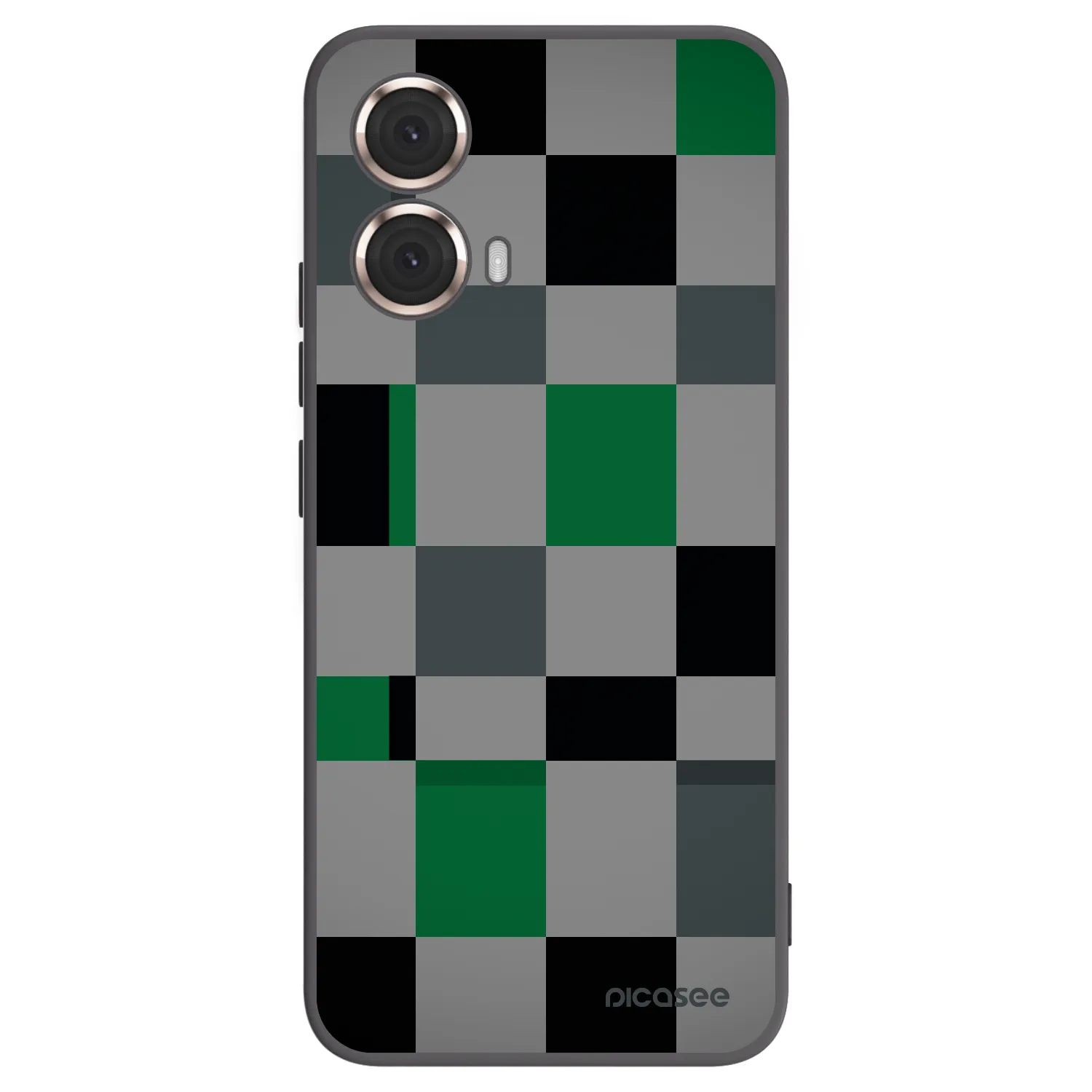 Picasee silikonski črni ovitek za Motorola Moto G85 - Block Grid