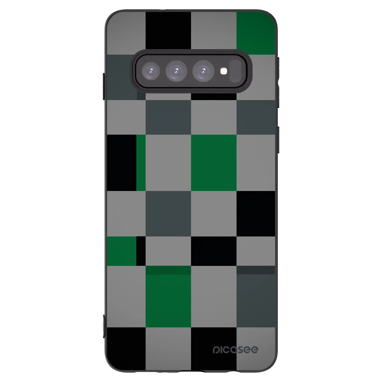 Picasee silikonski črni ovitek za Samsung Galaxy S10 G973 - Block Grid