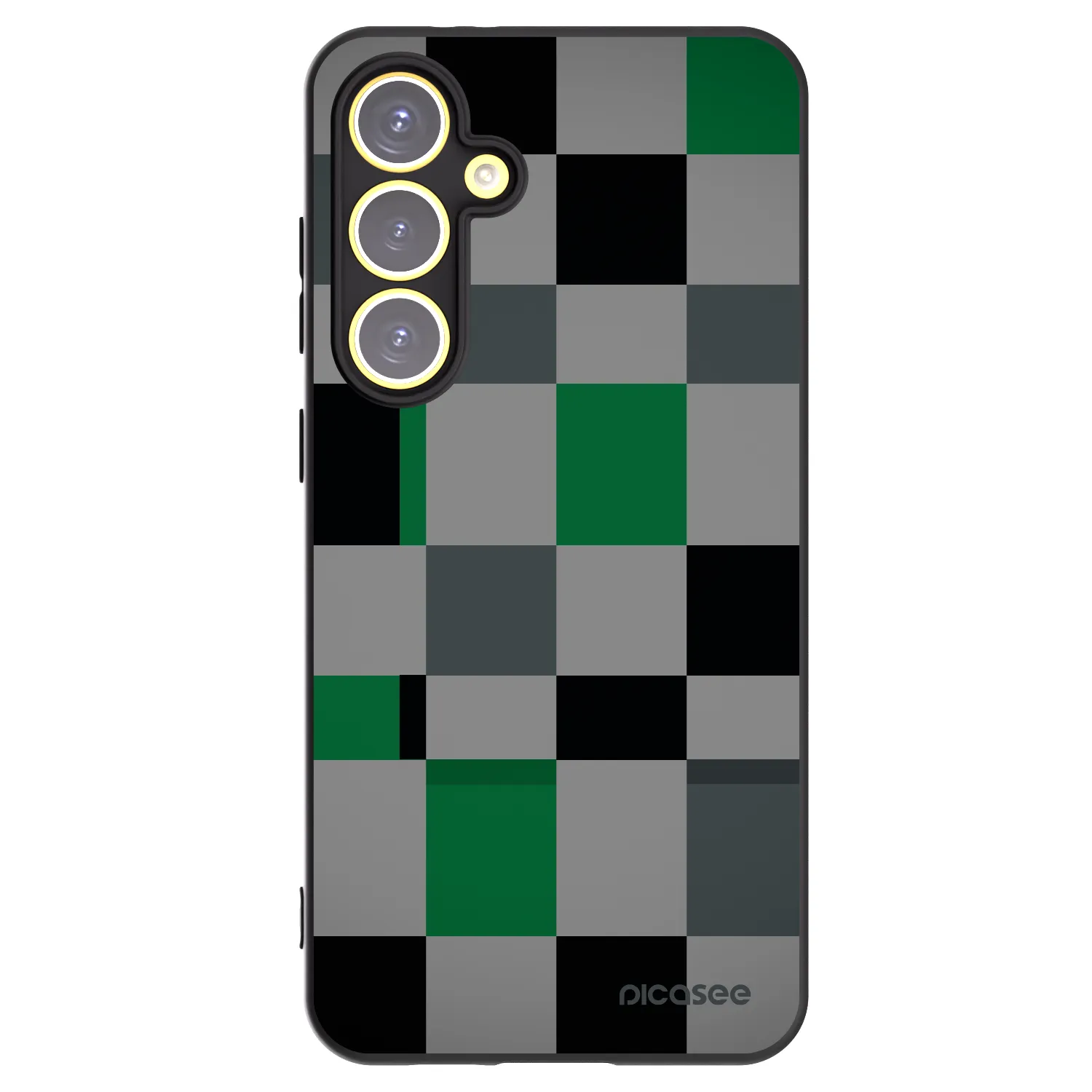 Picasee silikonski črni ovitek za Samsung Galaxy S24 FE S721B - Block Grid