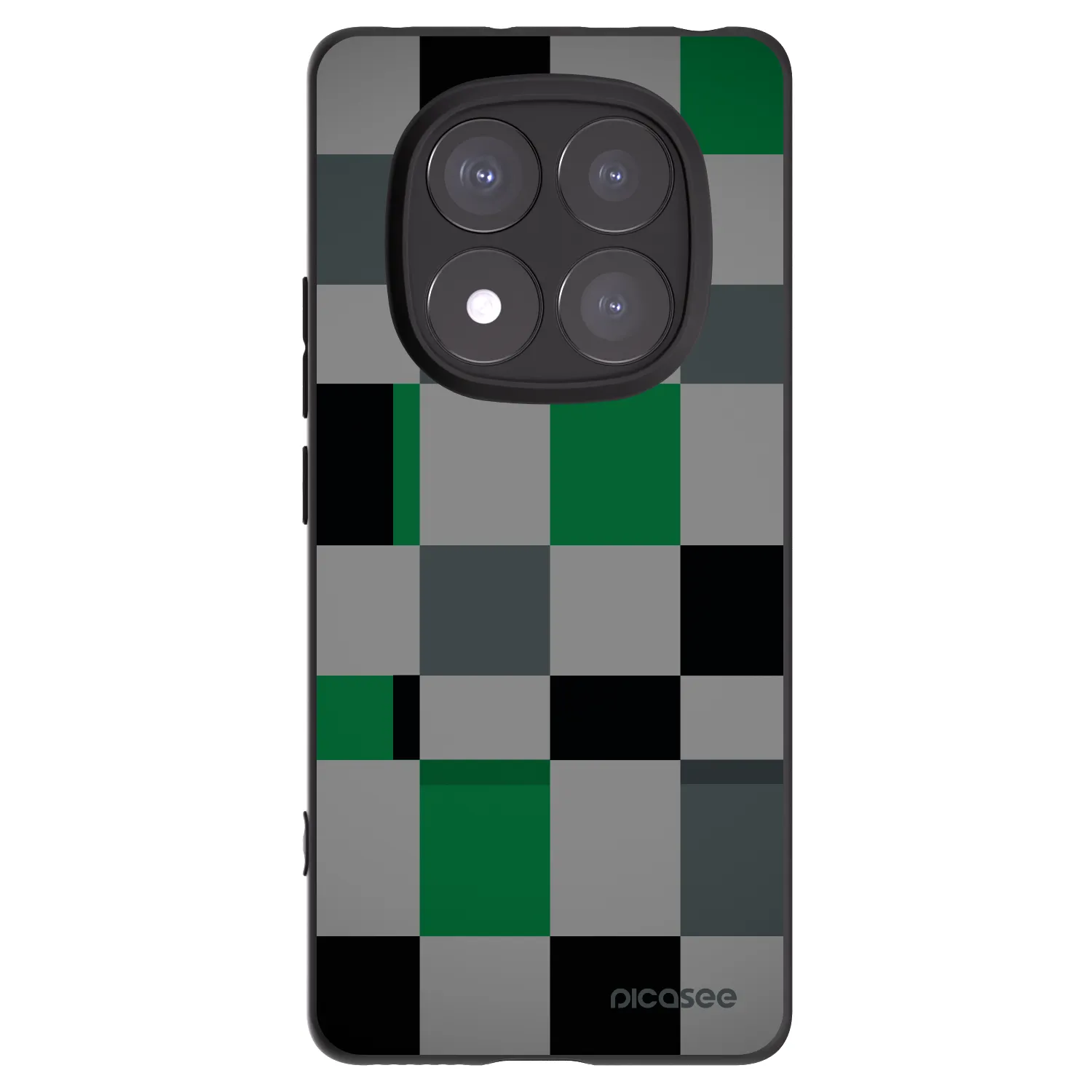 Picasee silikonski črni ovitek za Xiaomi Redmi Note 14 Pro 5G - Block Grid