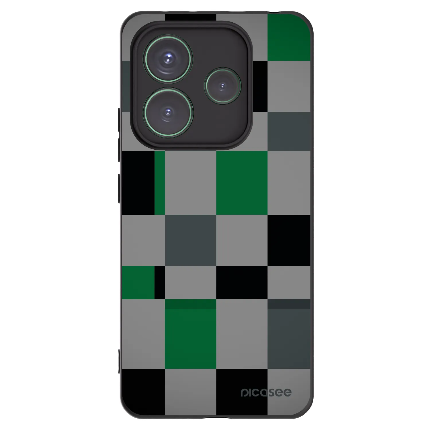 Picasee silikonski črni ovitek za Xiaomi Redmi Note 14 5G - Block Grid