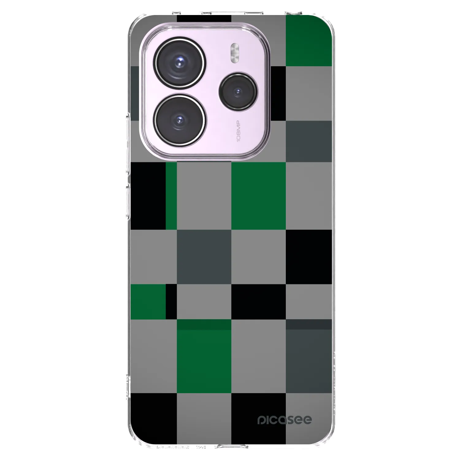 Picasee silikonski prozorni ovitek za Xiaomi Redmi Note 14 5G - Block Grid