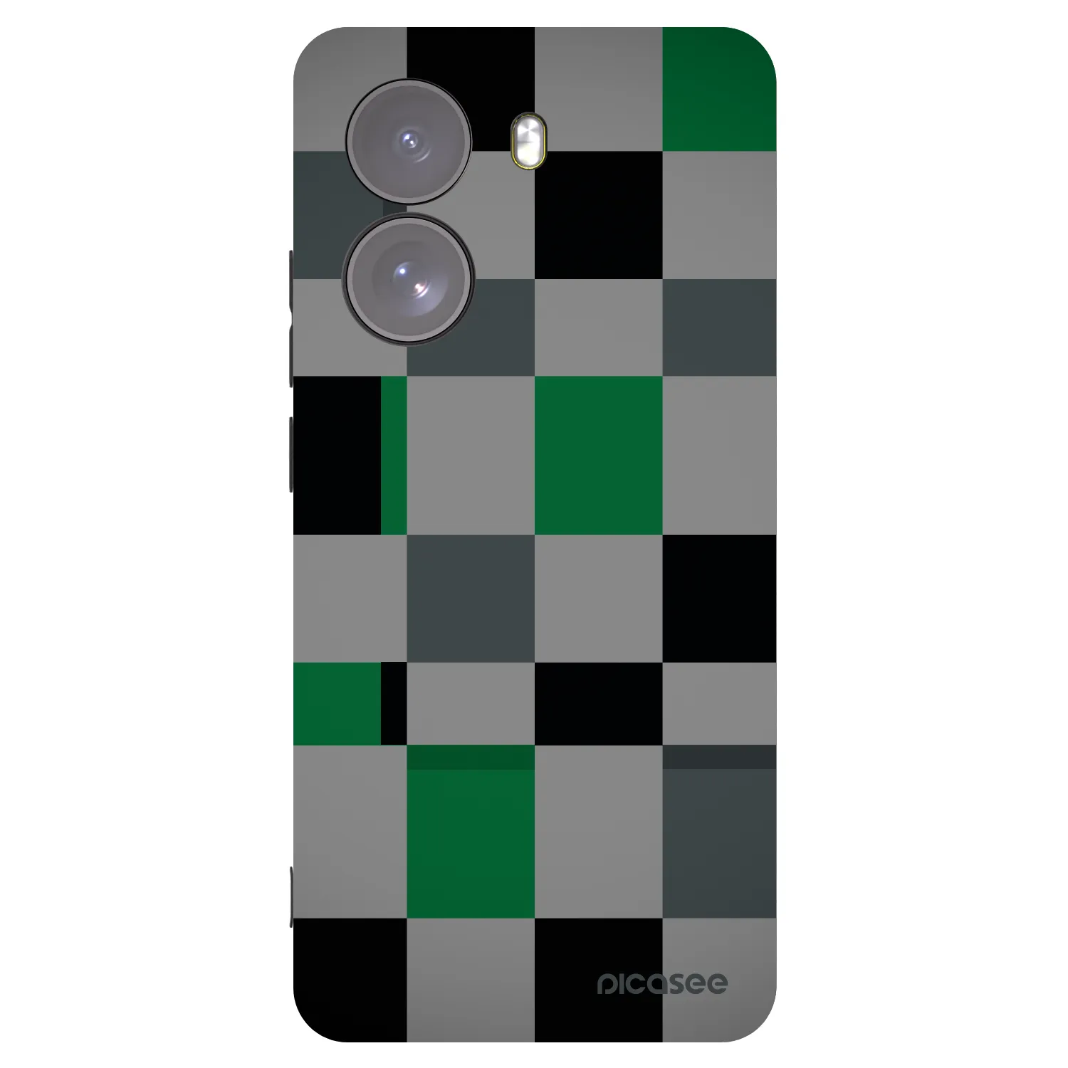 Picasee silikonski črni ovitek za Xiaomi Poco X7 - Block Grid