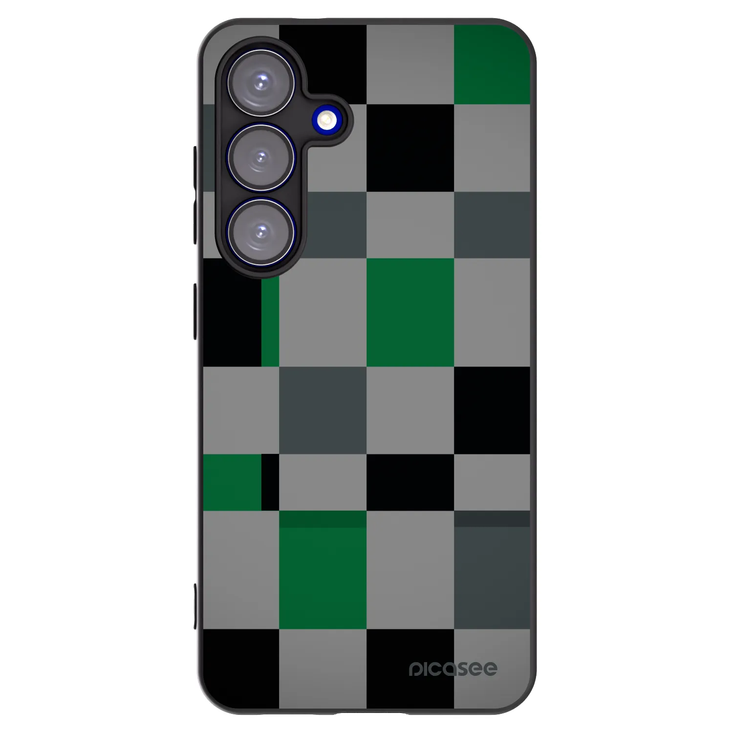 Picasee silikonski črni ovitek za Samsung Galaxy S25 5G - Block Grid