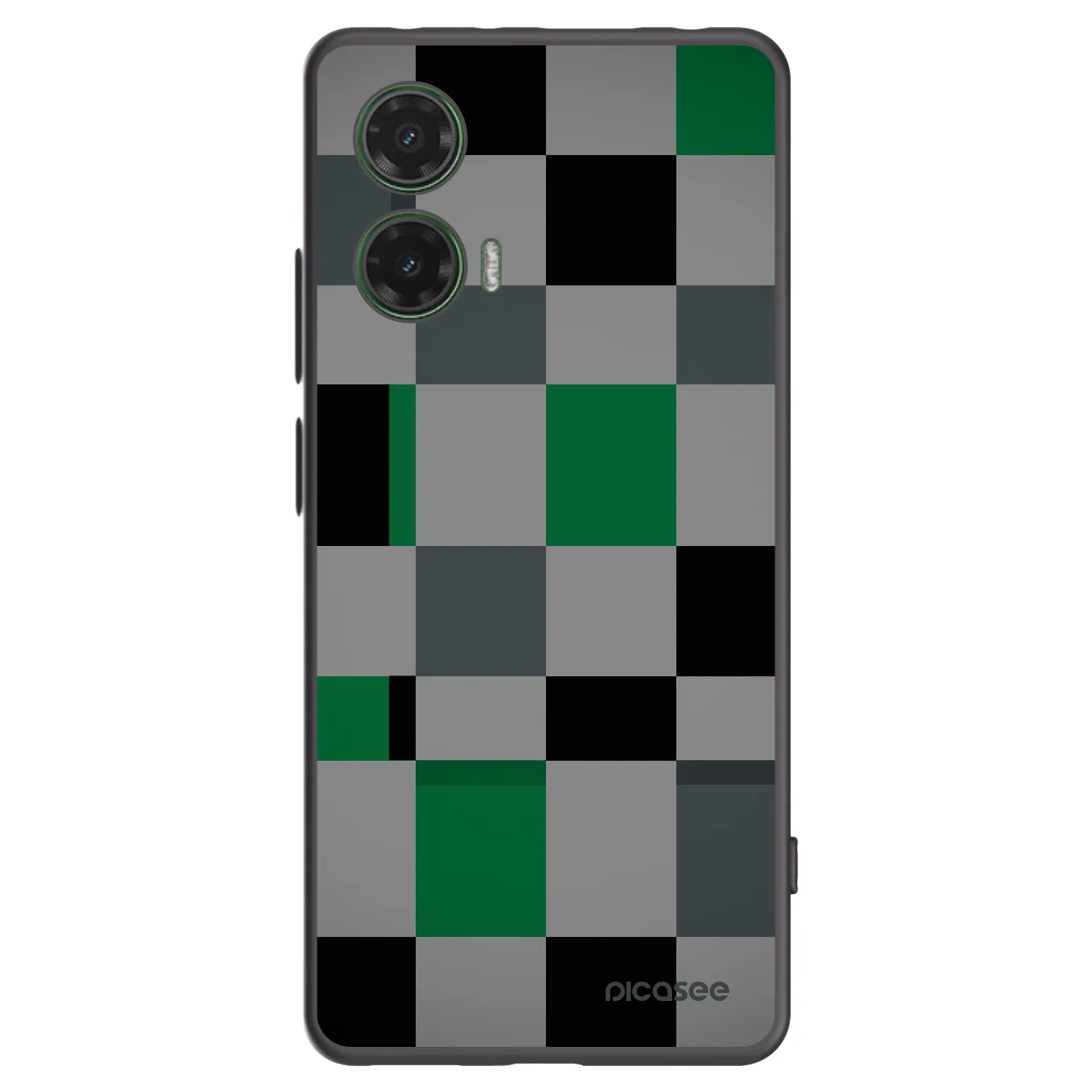 Picasee silikonski črni ovitek za Motorola Moto G35 5G - Block Grid