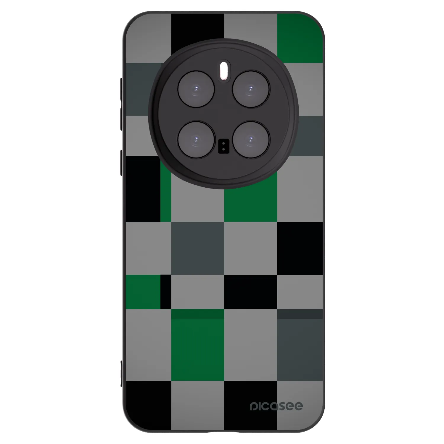Picasee silikonski črni ovitek za Honor Magic7 Pro 5G - Block Grid