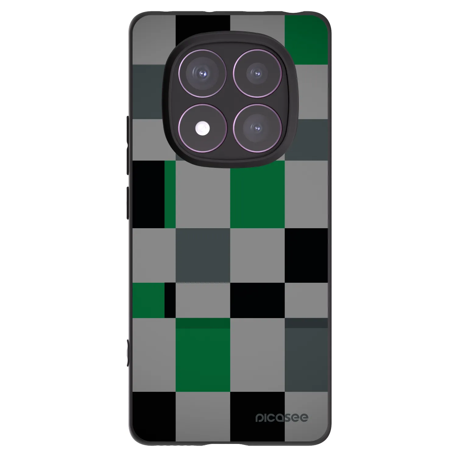 Picasee silikonski črni ovitek za Xiaomi Redmi Note 14 Pro 4G - Block Grid