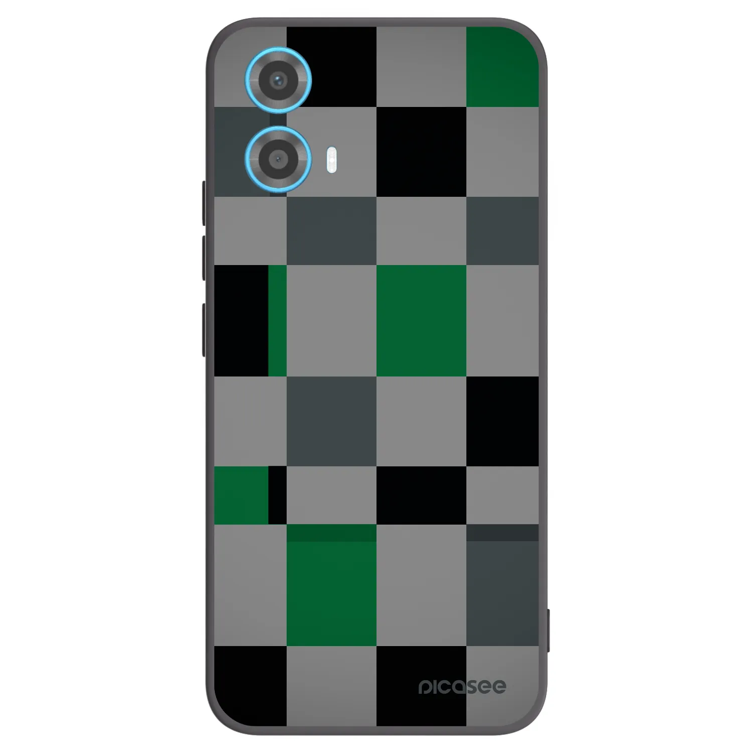 Picasee silikonski črni ovitek za Motorola Moto G34 5G - Block Grid