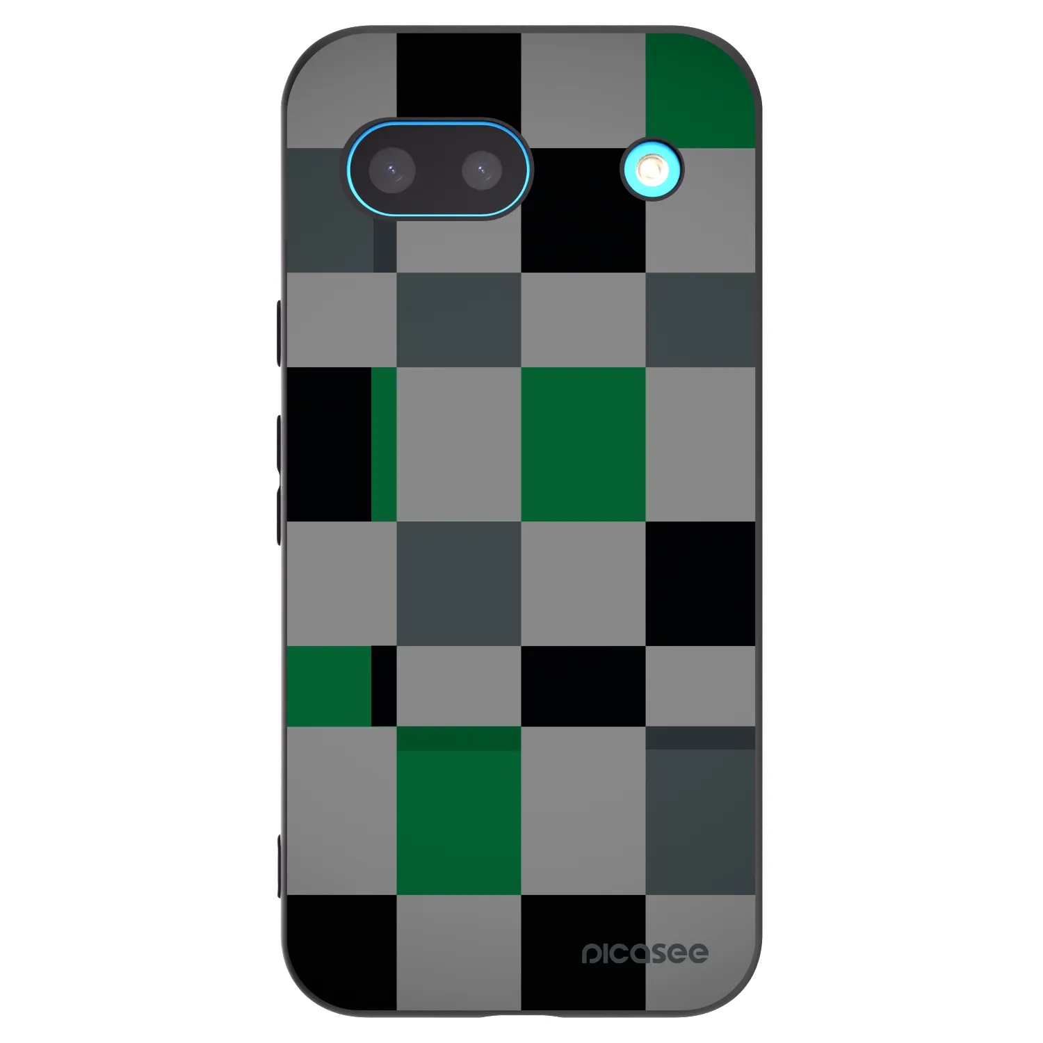 Picasee silikonski črni ovitek za Google Pixel 8a - Block Grid