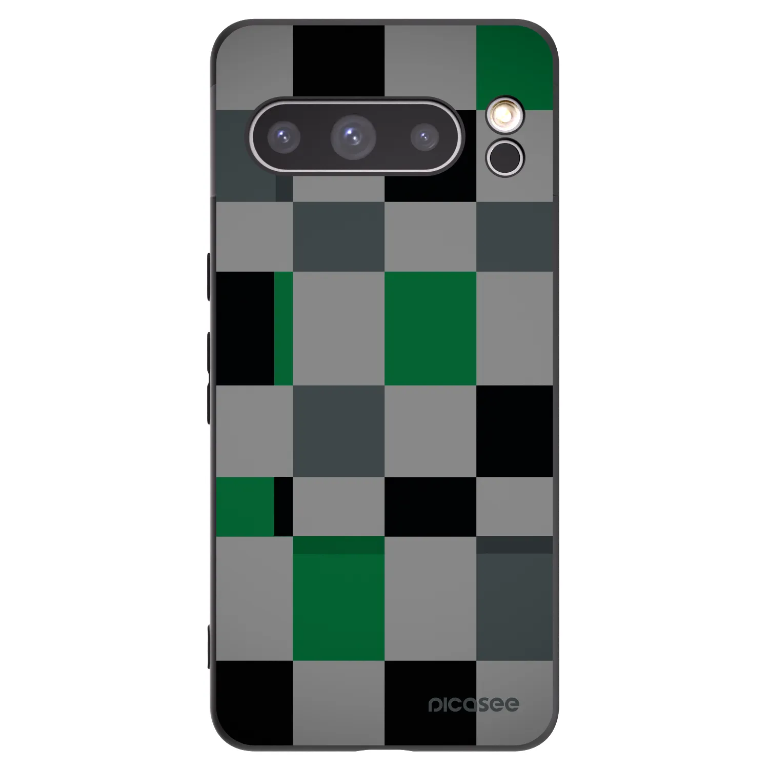 Picasee silikonski črni ovitek za Google Pixel 8 Pro - Block Grid