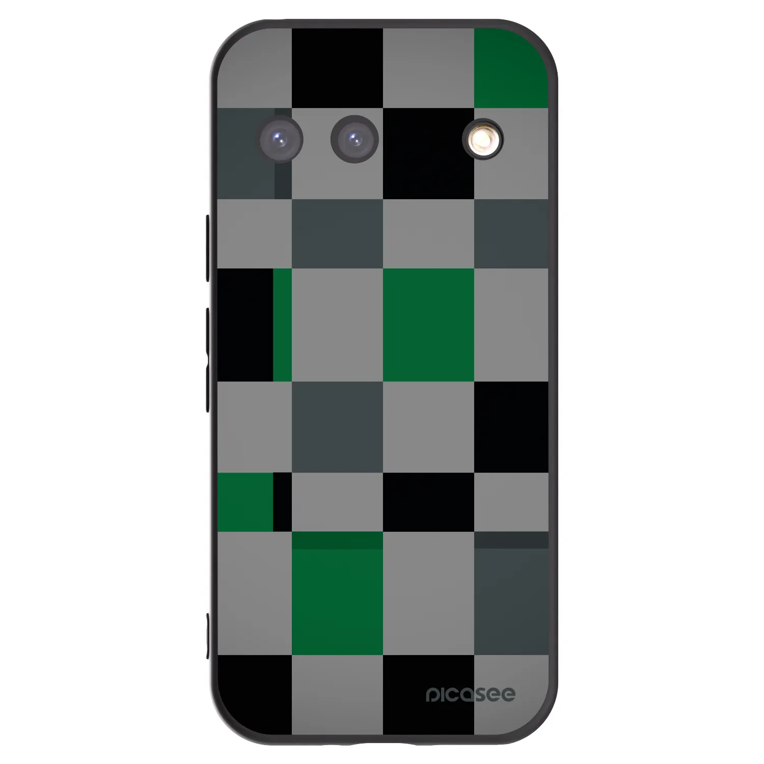 Picasee silikonski črni ovitek za Google Pixel 9 - Block Grid