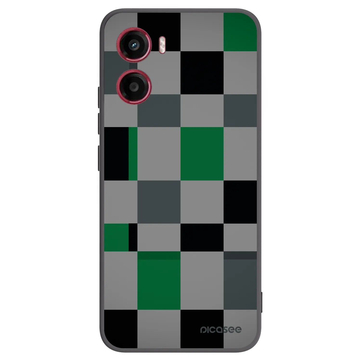 Picasee silikonski črni ovitek za Motorola Moto G05 - Block Grid