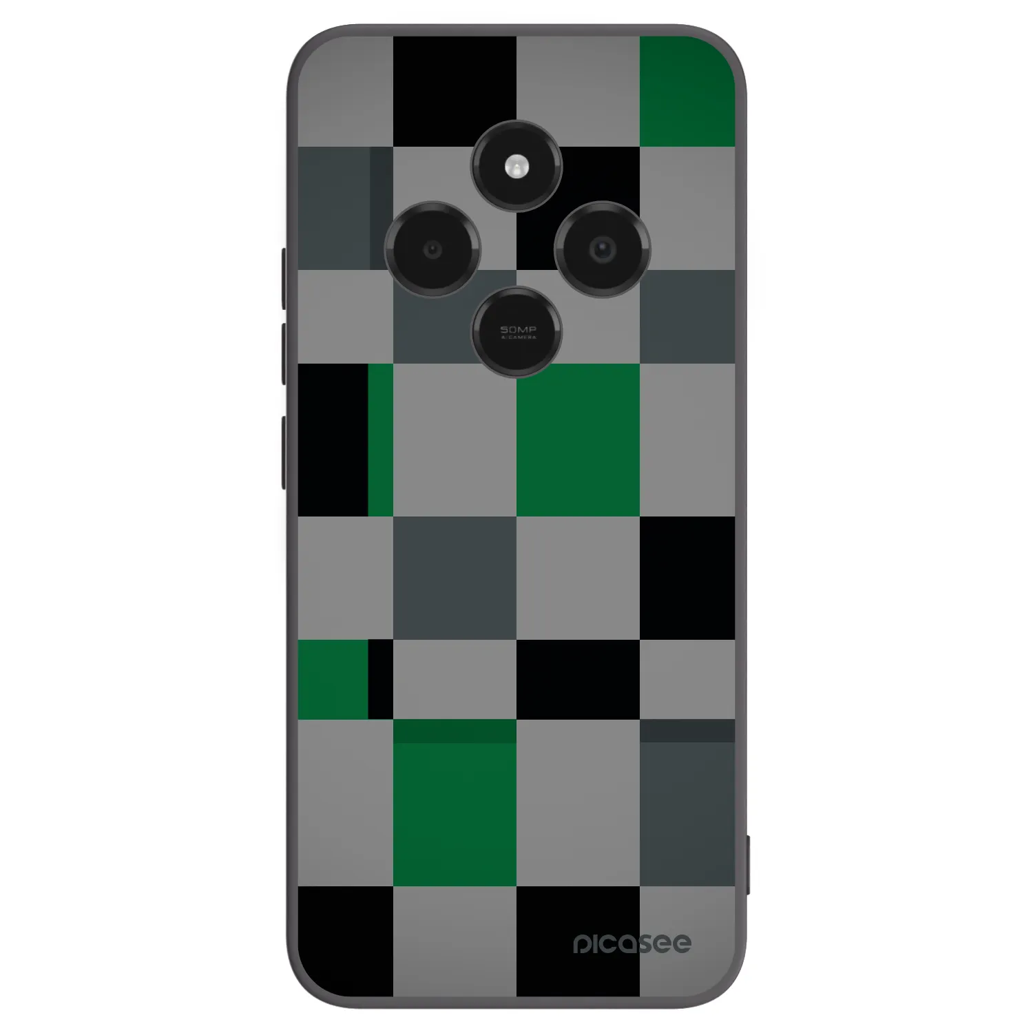 Picasee silikonski črni ovitek za Xiaomi Poco C75 - Block Grid