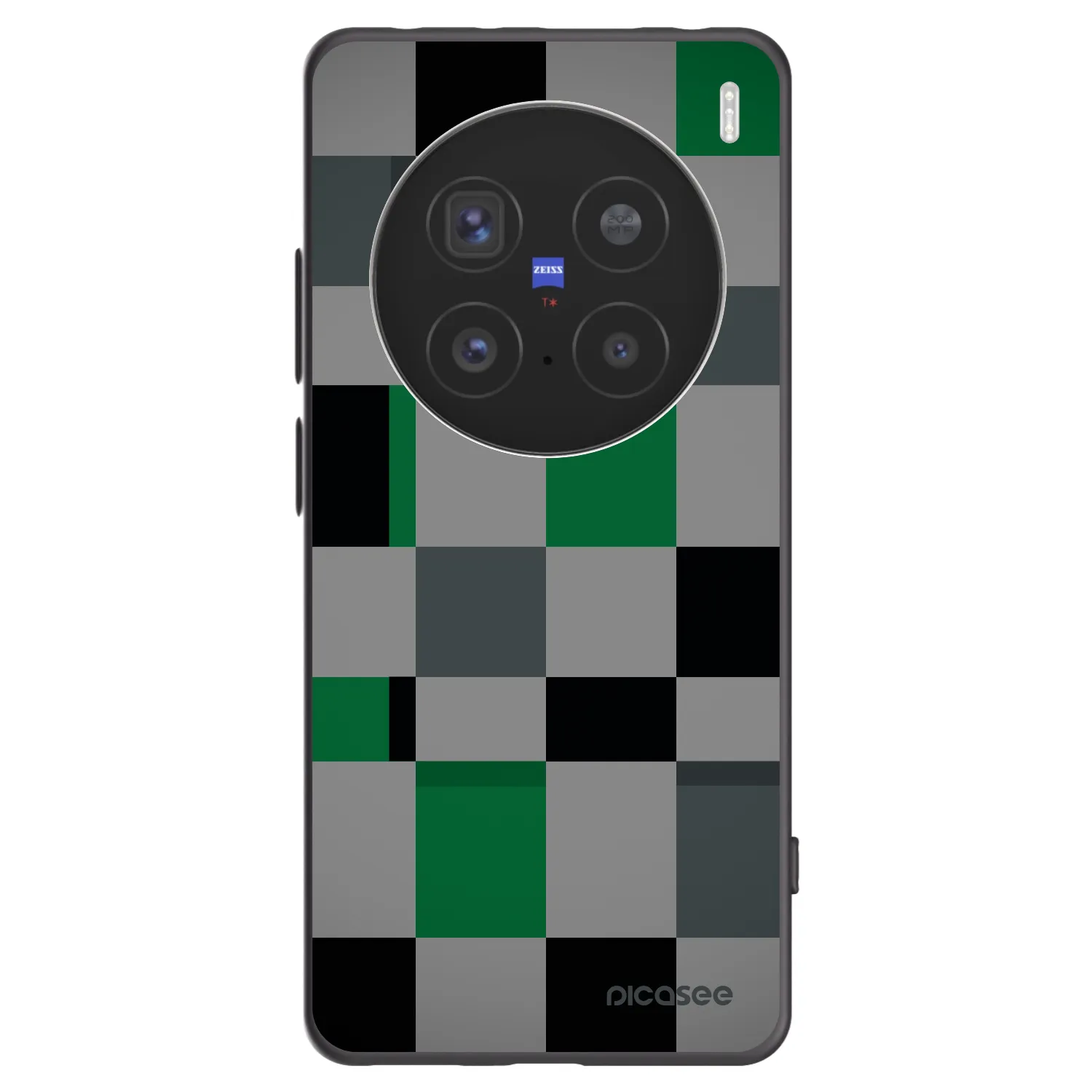 Picasee silikonski črni ovitek za Vivo X200 Pro - Block Grid