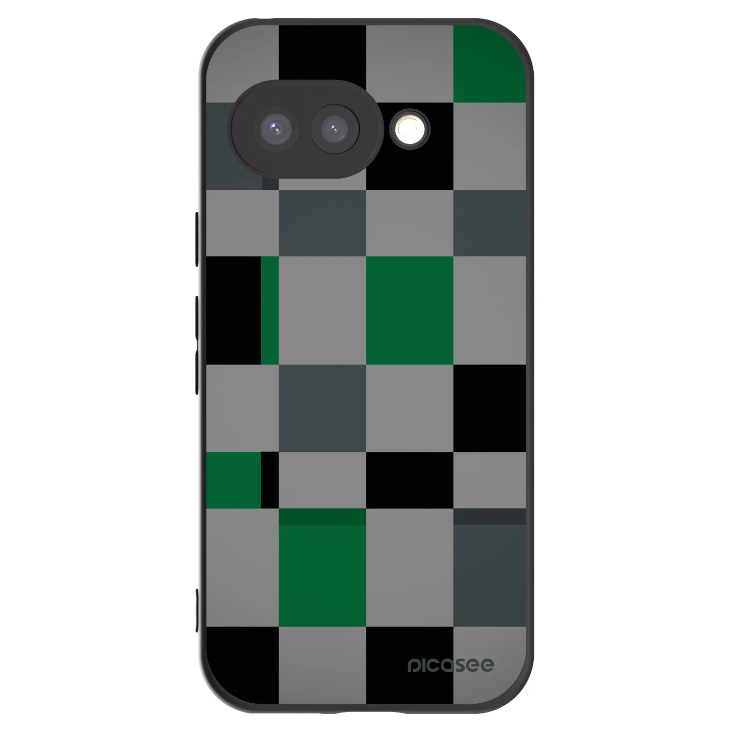 Picasee silikonski črni ovitek za Google Pixel 9a - Block Grid