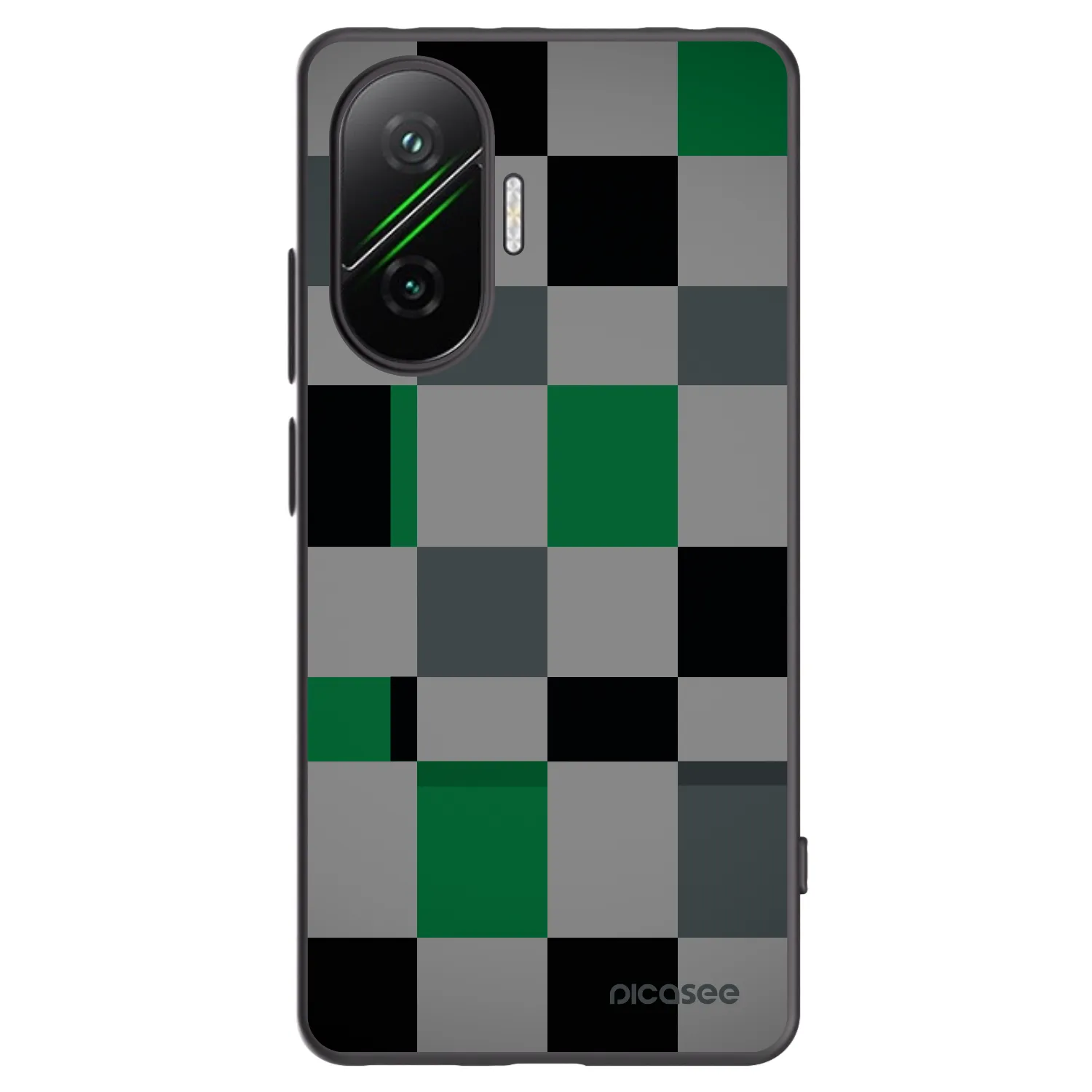 Picasee silikonski črni ovitek za Xiaomi Poco F7 Pro 5G - Block Grid