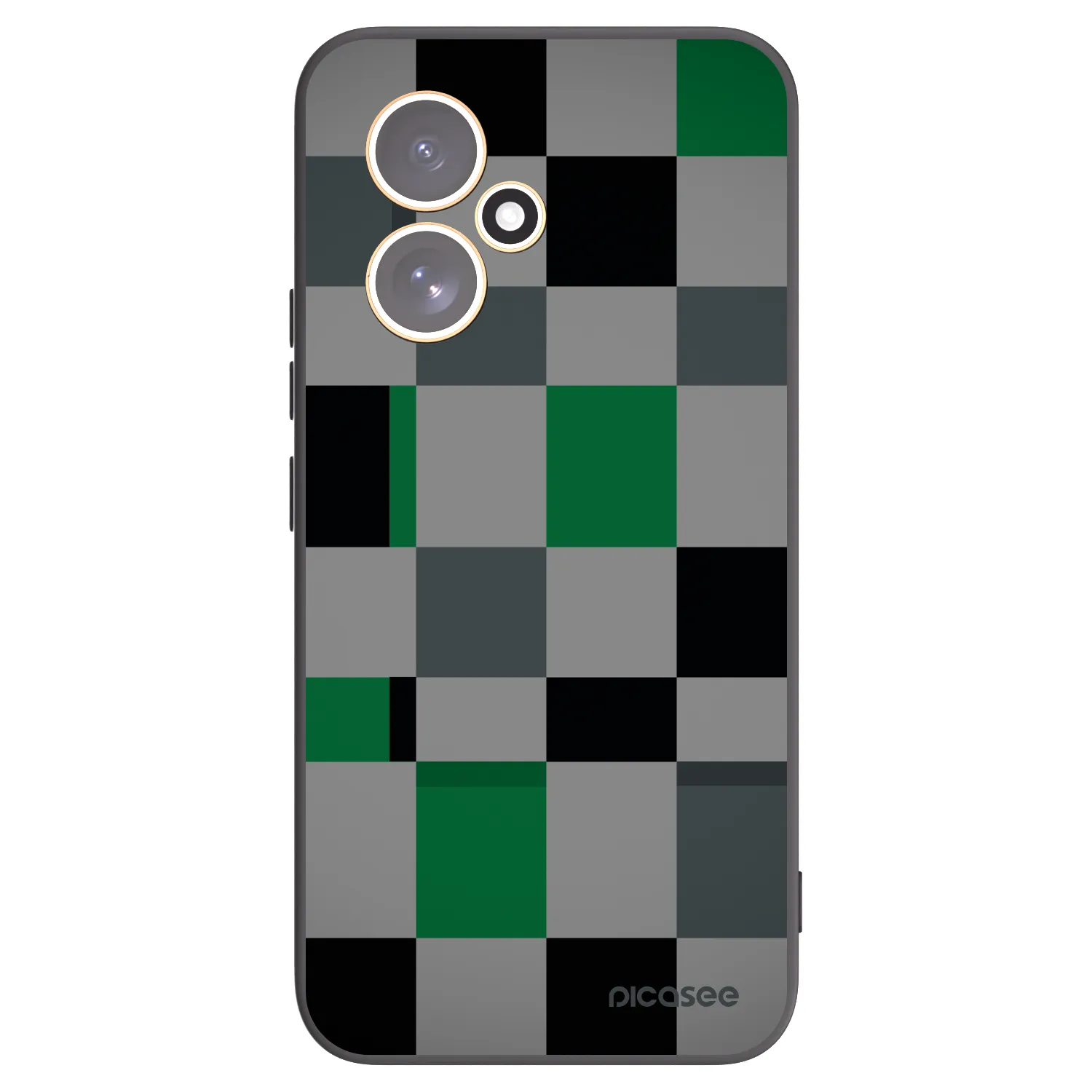 Picasee silikonski črni ovitek za Honor 400 5G - Block Grid