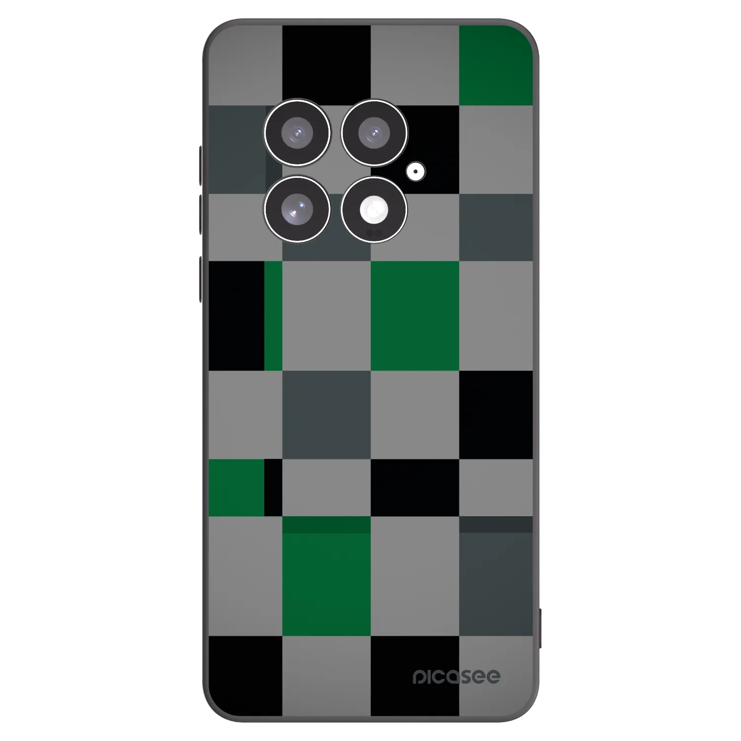 Picasee silikonski črni ovitek za OnePlus 13 5G - Block Grid
