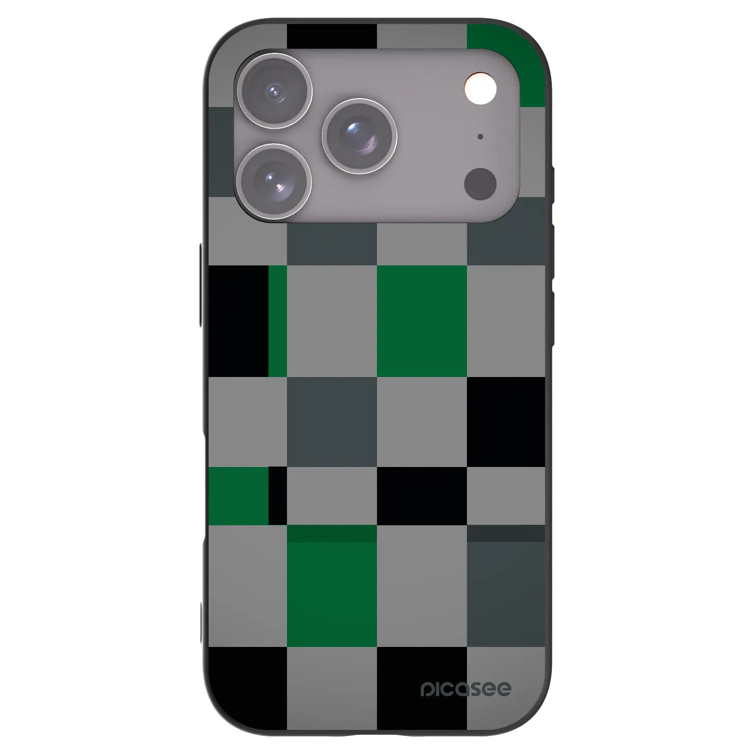 Picasee silikonski črni ovitek za Apple iPhone 17 Pro - Block Grid