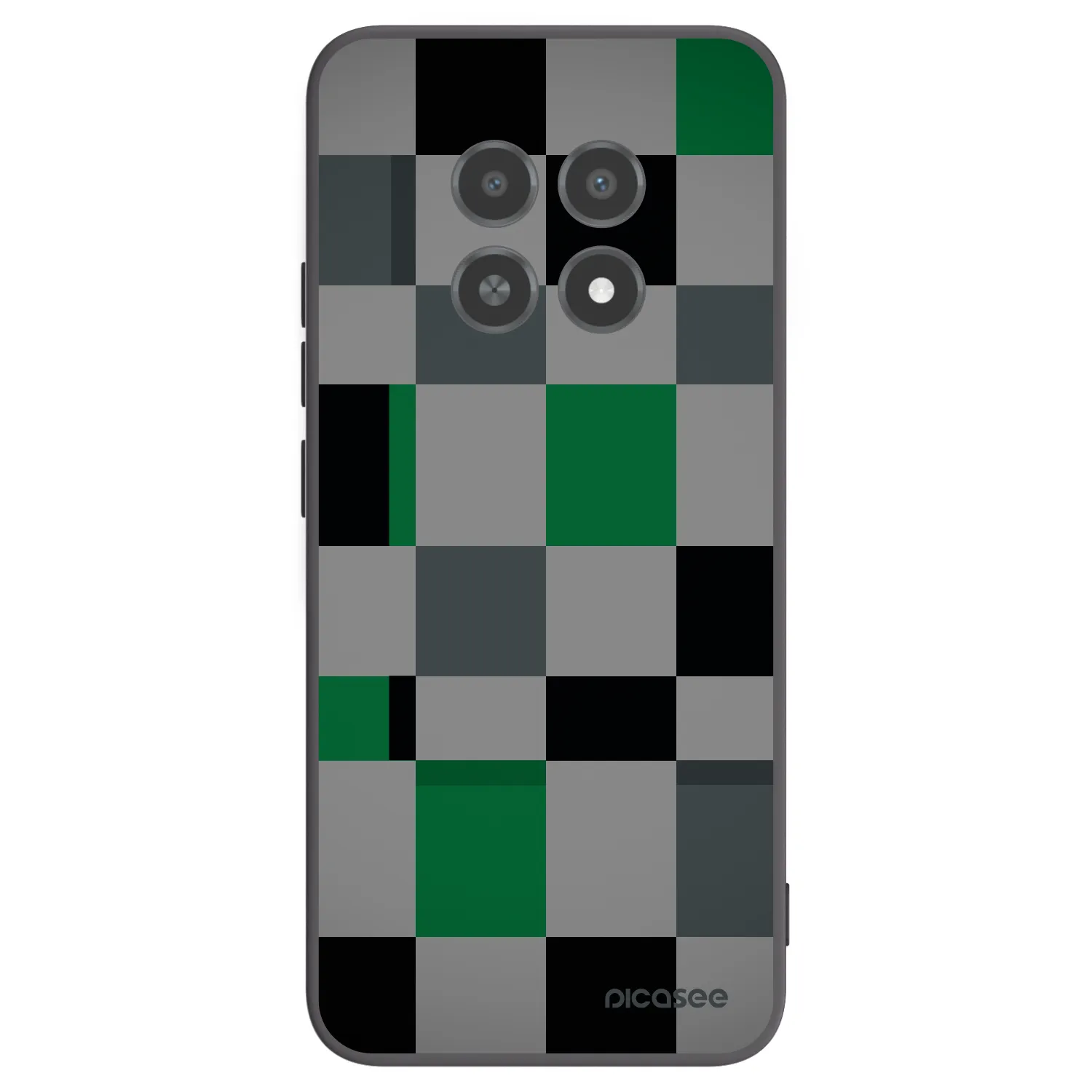 Picasee silikonski črni ovitek za Realme 12X - Block Grid