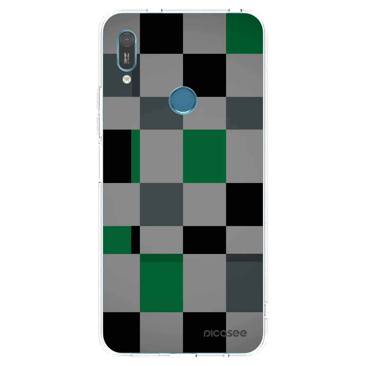 Picasee silikonski prozorni ovitek za Huawei Y6 2019 - Block Grid