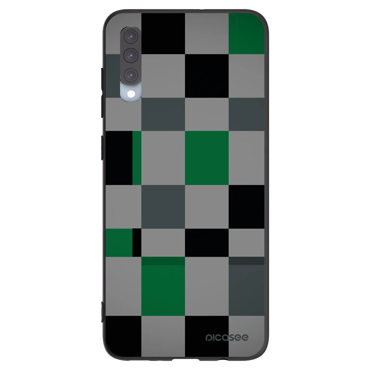 Picasee silikonski črni ovitek za Samsung Galaxy A70 A705F - Block Grid