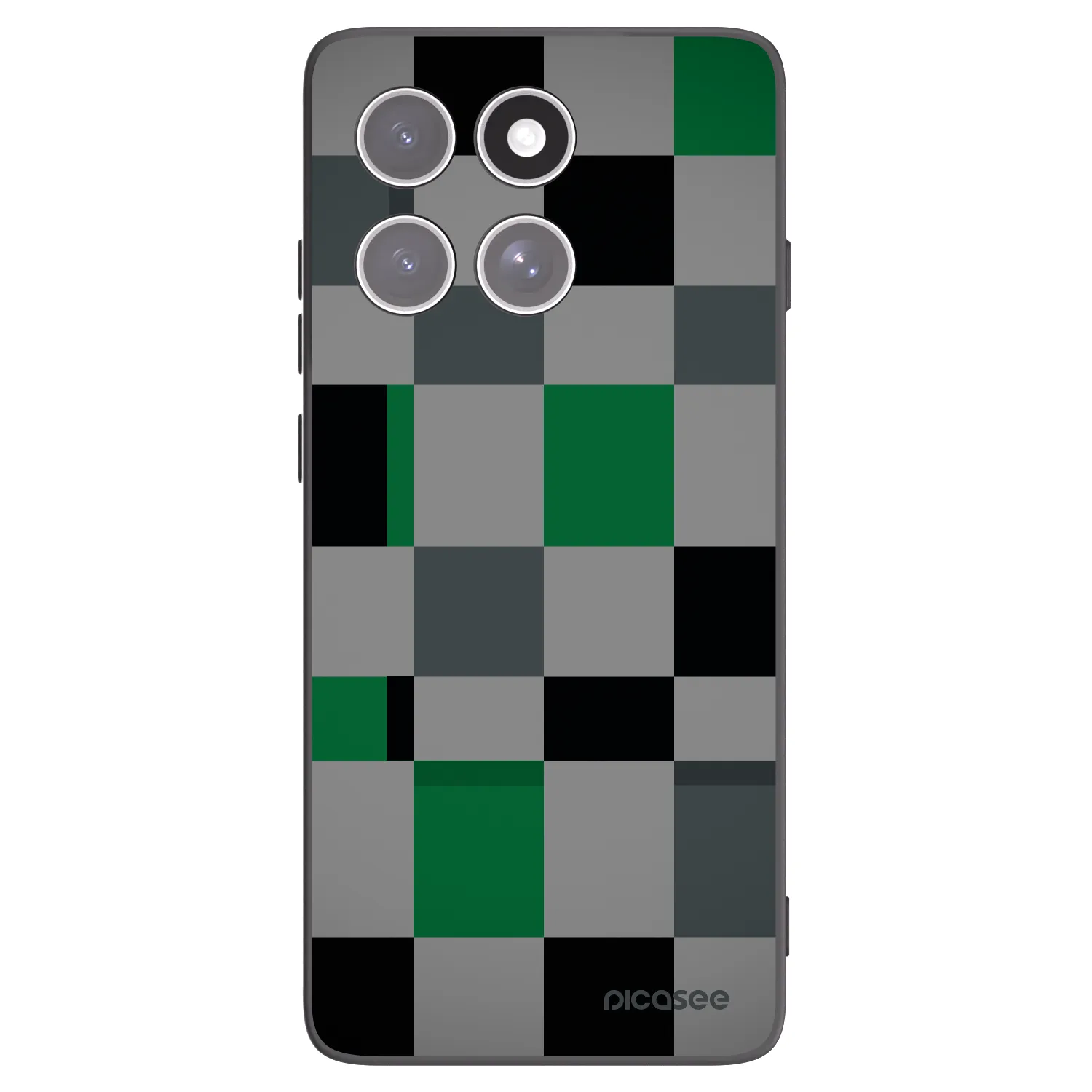 Picasee silikonski črni ovitek za Motorola Edge 60 Pro - Block Grid