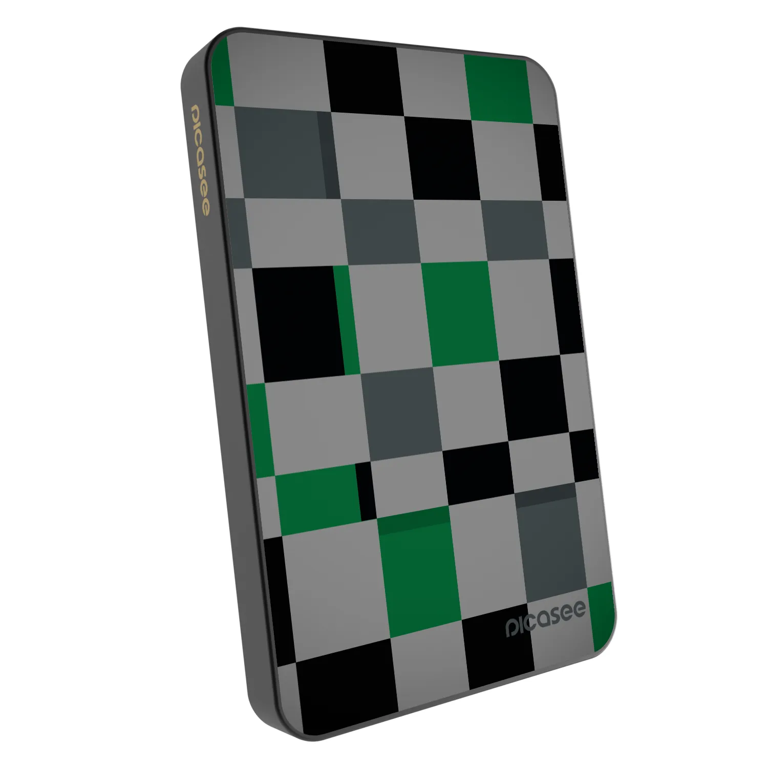 Picasee Prenosna baterija z MagSafe 5 000 mAh Siva - Block Grid