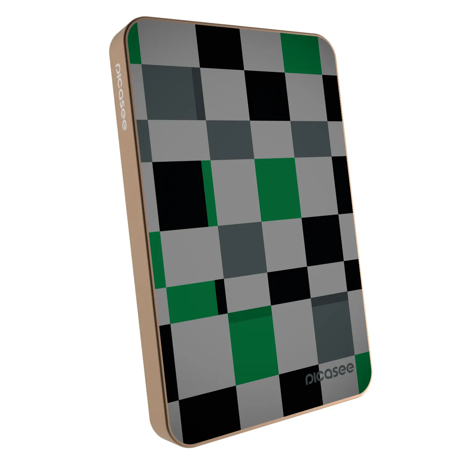 Picasee Prenosna baterija z MagSafe 5 000 mAh Zlati - Block Grid