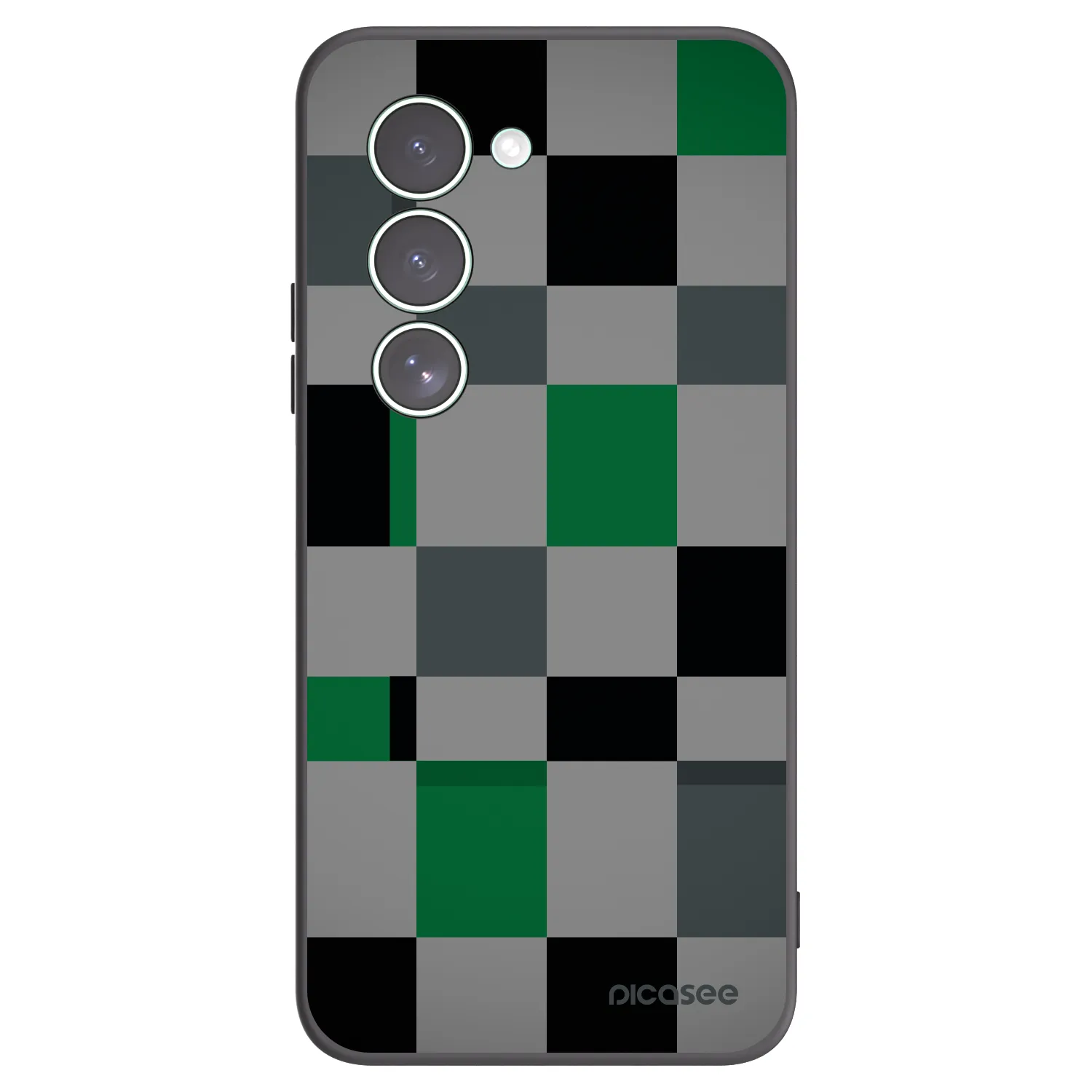 Picasee silikonski črni ovitek za Xiaomi Redmi 15 5G - Block Grid