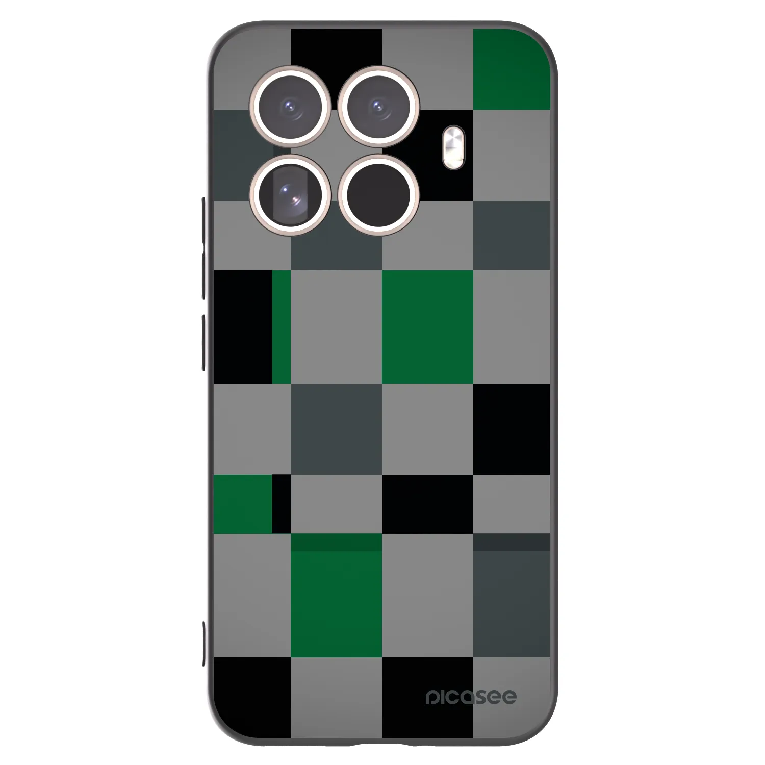 Picasee silikonski črni ovitek za Xiaomi 15T Pro - Block Grid