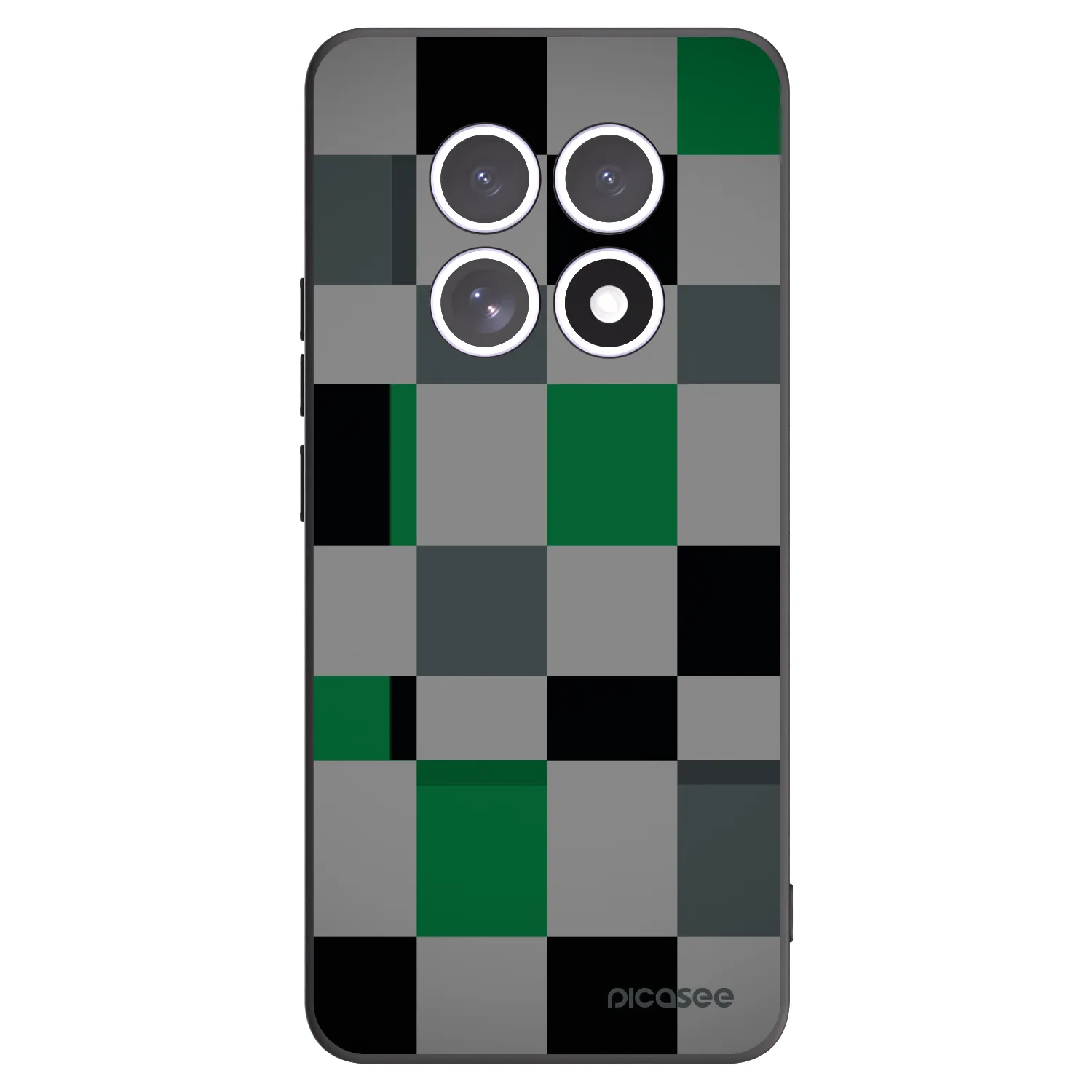 Picasee silikonski črni ovitek za Xiaomi Redmi Note 15 - Block Grid