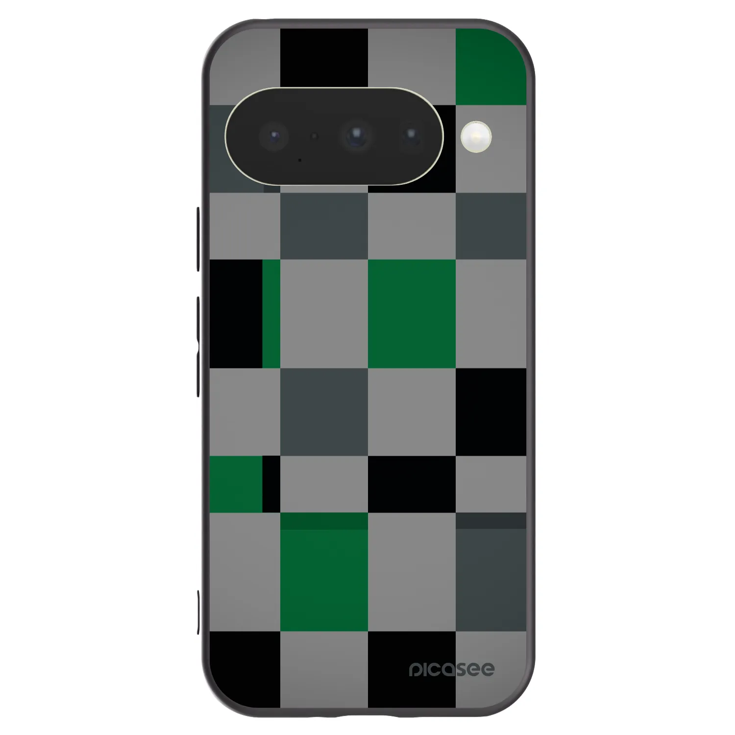 Picasee silikonski črni ovitek za Google Pixel 10 - Block Grid